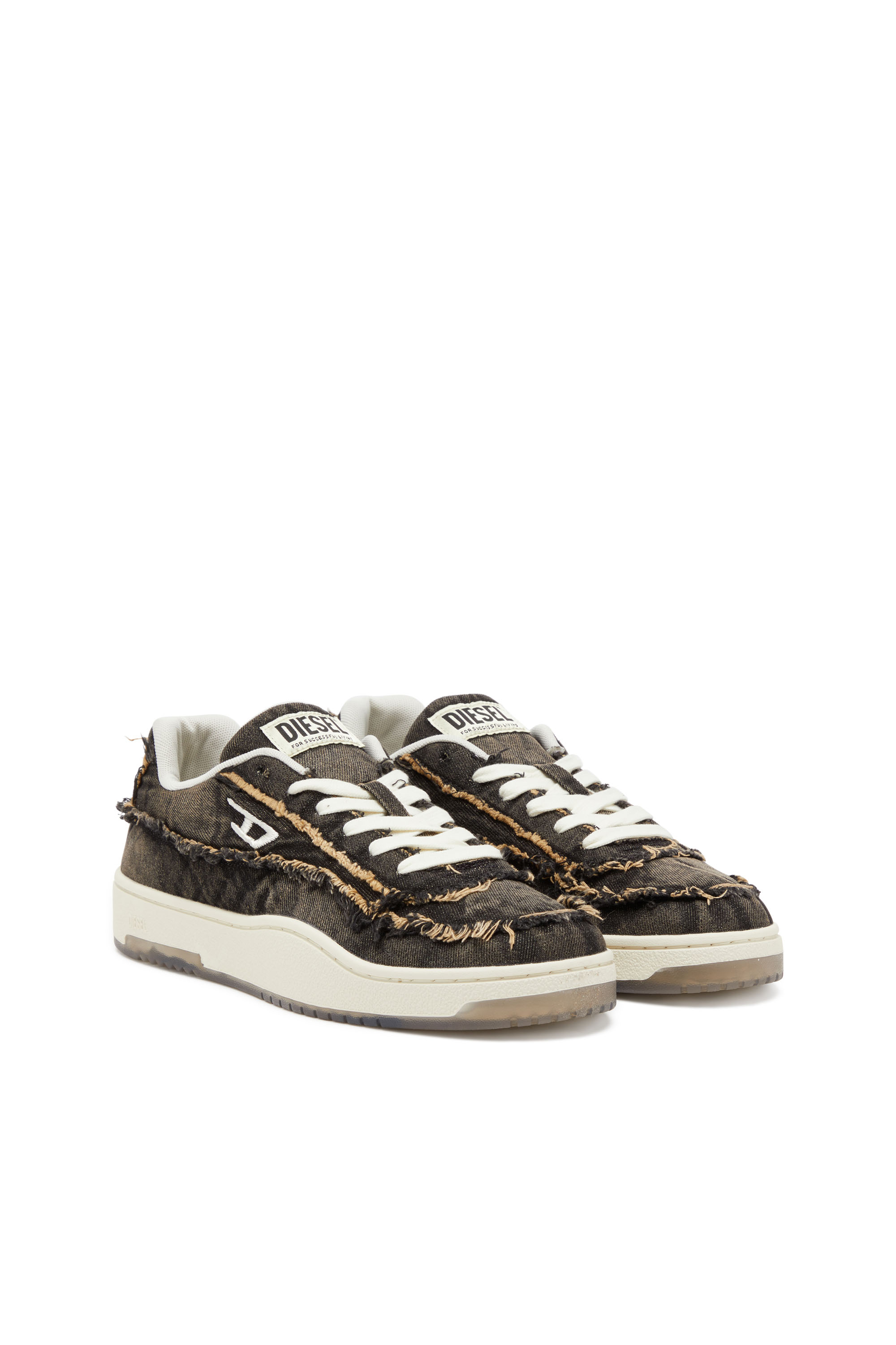 S-TRACKER-D LOW, Schwarz Diesel - S-TRACKER-D LOW, Herren S-Tracker-D-Ausgefranste Sneakers aus Denim mit transparenter Sohle in Schwarz - 2