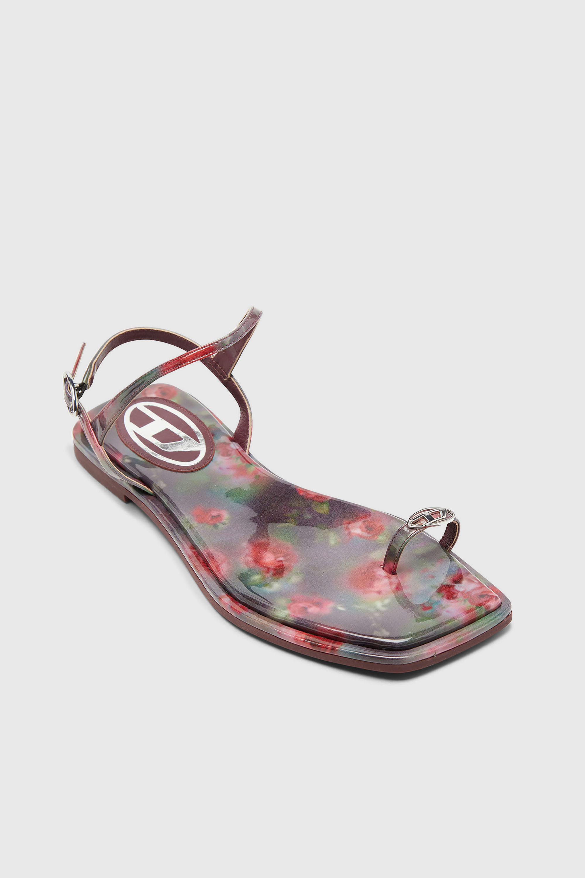 Diesel - D-AMBER INFRA 0, Damen D-Amber &ndash; Sandalen mit Allover-Print in Violett/Rosa - 6