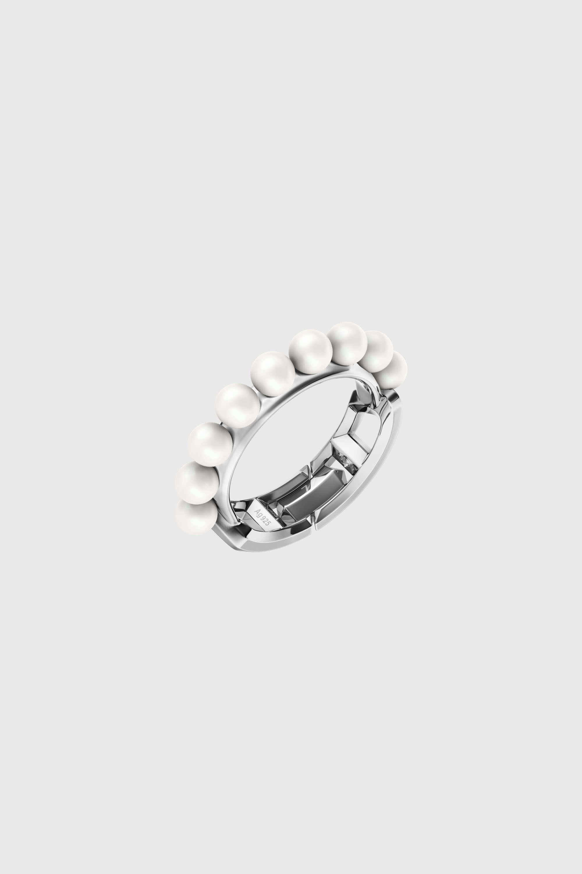 Diesel - DL1370040 STERLING SILVER JEWEL, Unisex Bandring aus Sterlingsilber und Perle in Silber - 1