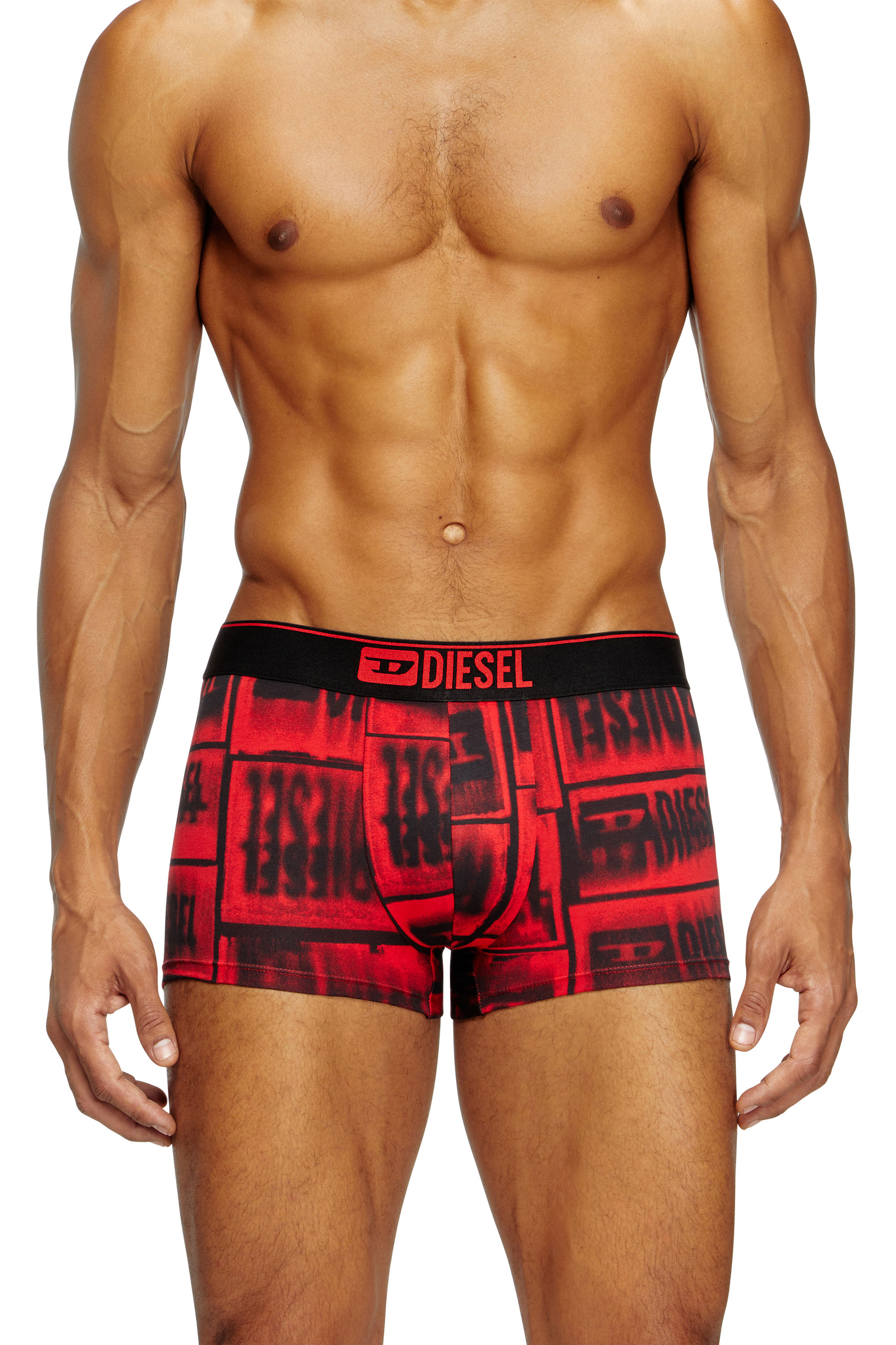 Diesel - DAMIEN-D-BOX, Herren Retropants mit verblasstem Logo-Print in Rot - 1