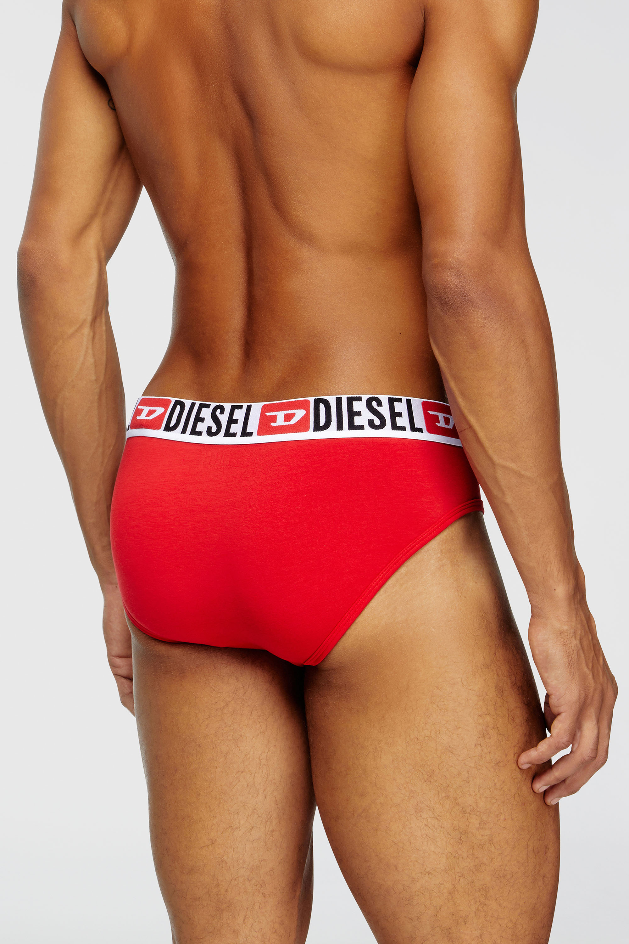 Diesel - UMBR-ANDRETHREEPACK, Herren Einfarbige Briefs im Dreierpack in Blau/Rot - 4