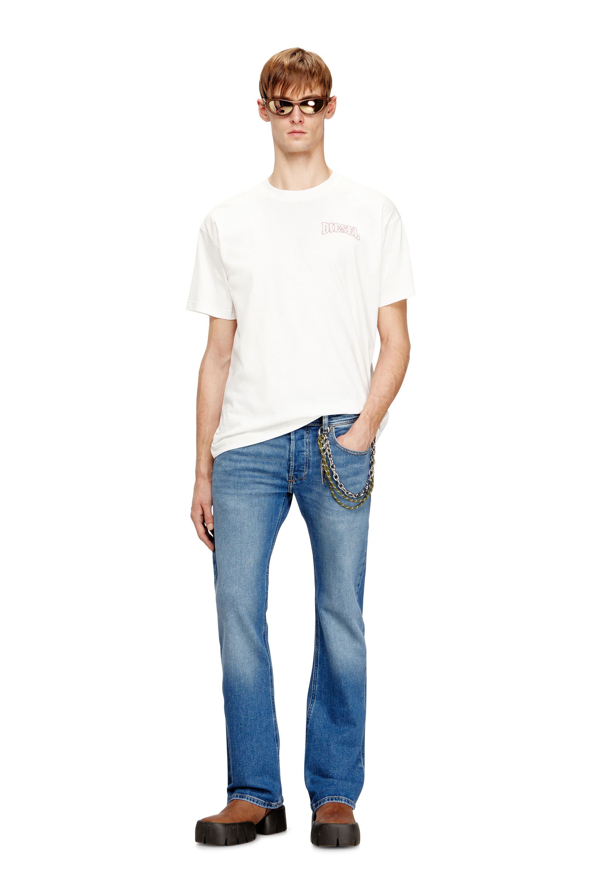 Diesel - T-NORM-V16, Herren Regul&auml;res Baumwoll-T-Shirt mit Diesel-Stickerei in Wei&szlig; - 2