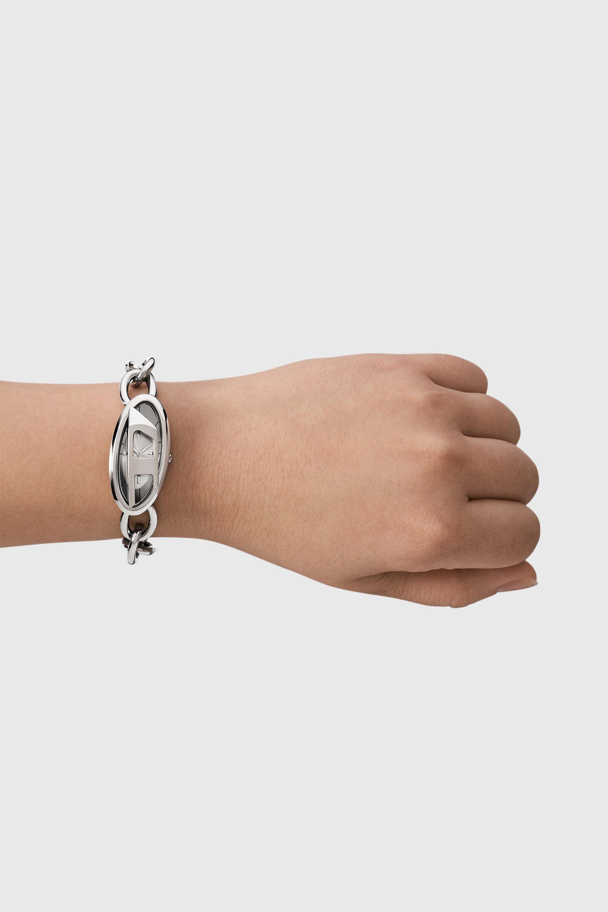 Diesel - DZ5609 WATCH, Damen D-Era Armbanduhr aus Edelstahl mit zwei Zeigern in Silber - 4