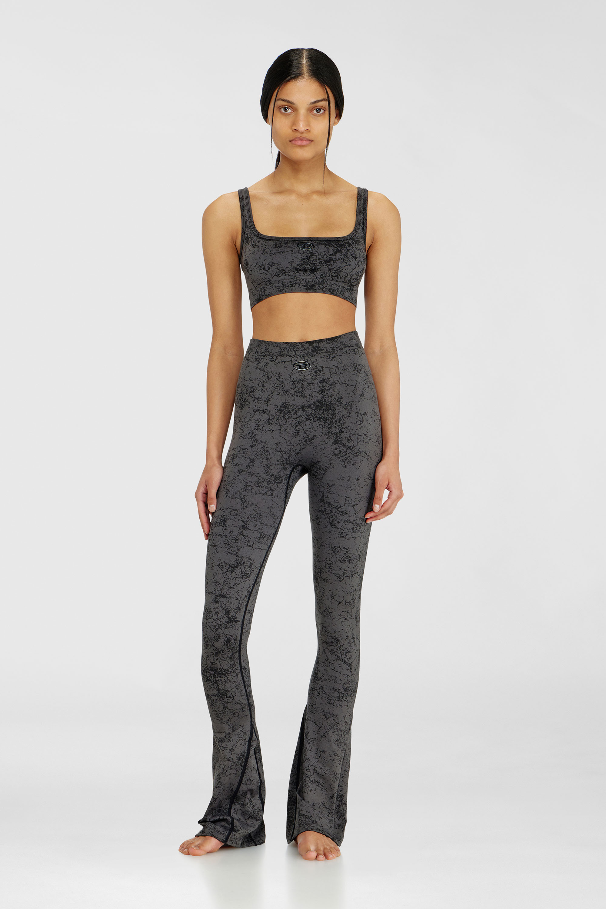 Diesel - HELLA-UTLT, Damen Sport-BH mit Utility-Print in Dunkelgrau - 1