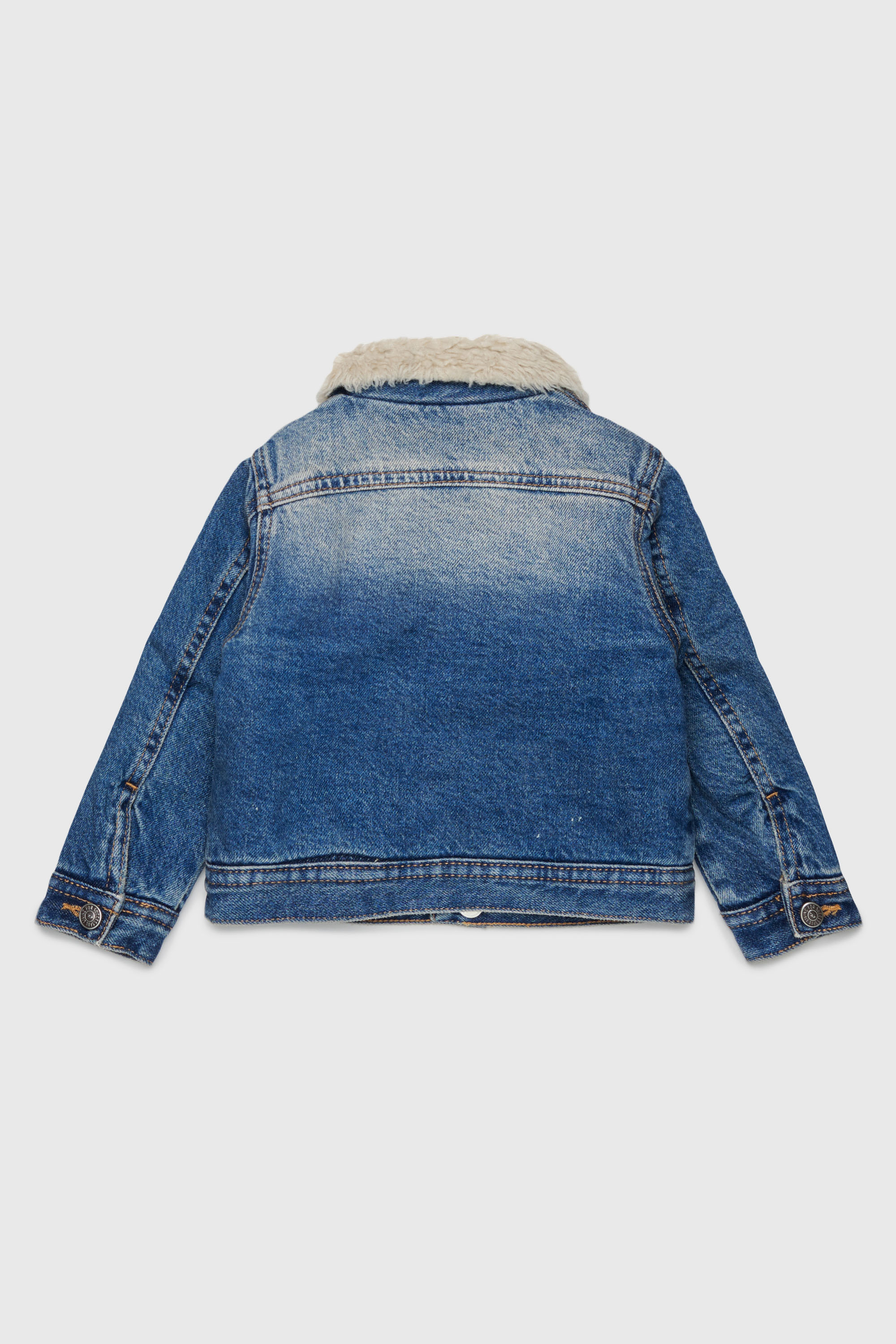 Diesel - JOMYB-FUR, Unisex Jeansjacke mit weichem Pile-Kragen in Mittelblau - 2
