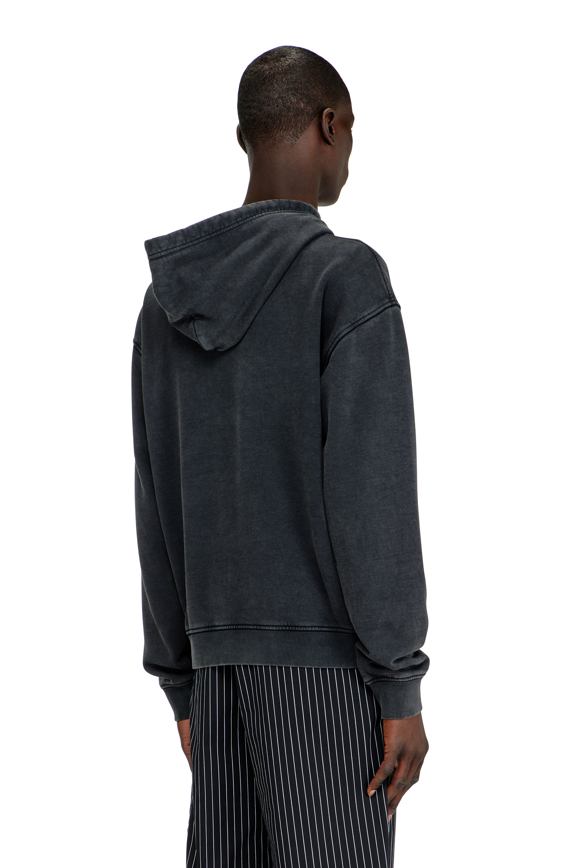 Diesel - S-NORM-HOOD-AA3, Herren Bedrucktes Hoodie mit Strasssteinen in Dunkelgrau - 4