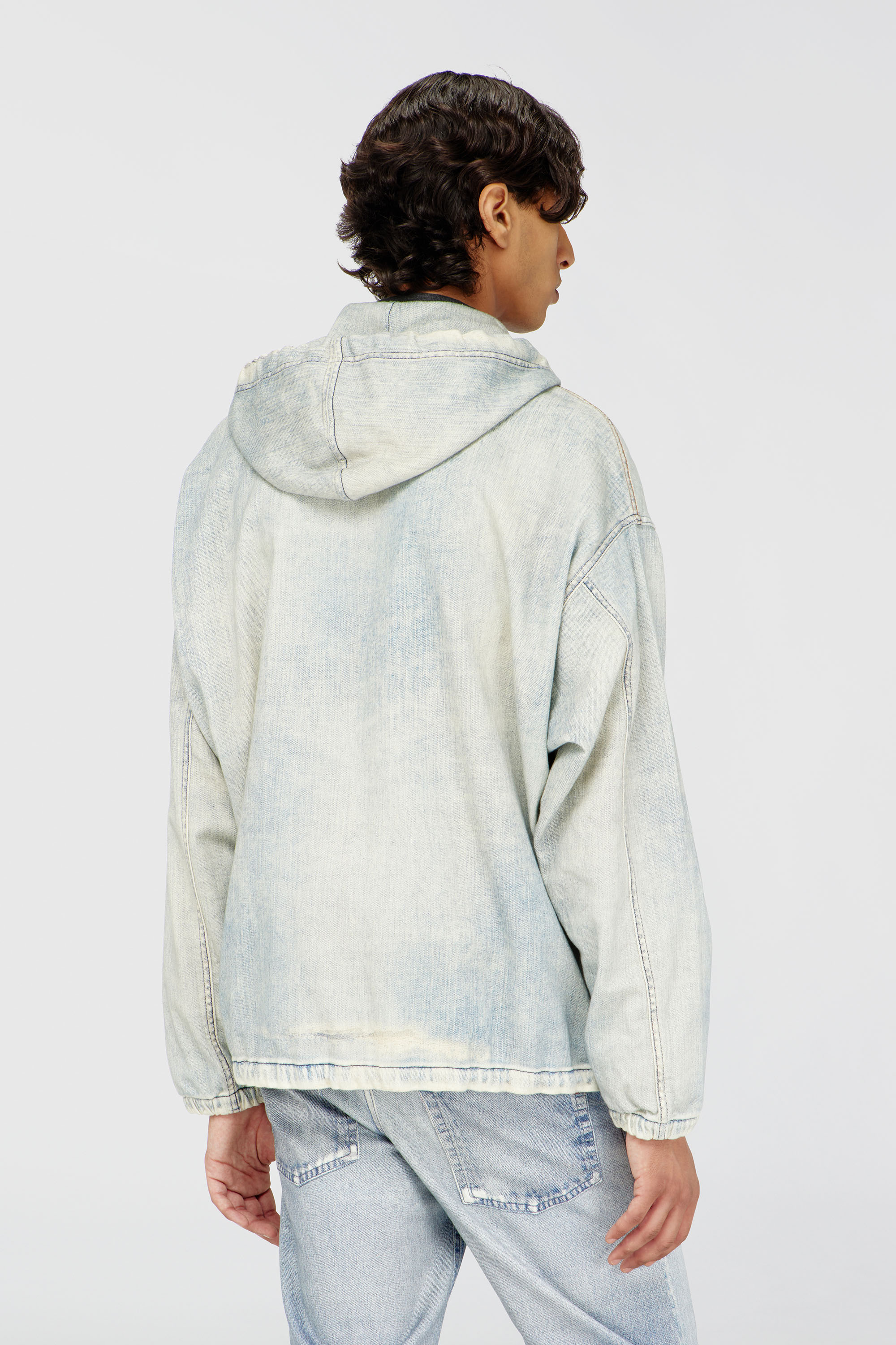 Diesel - D-WYNNY JOGG, Herren Hooded JoggJeans jacke mit trompe-l&rsquo;oeil in Hellblau - 4
