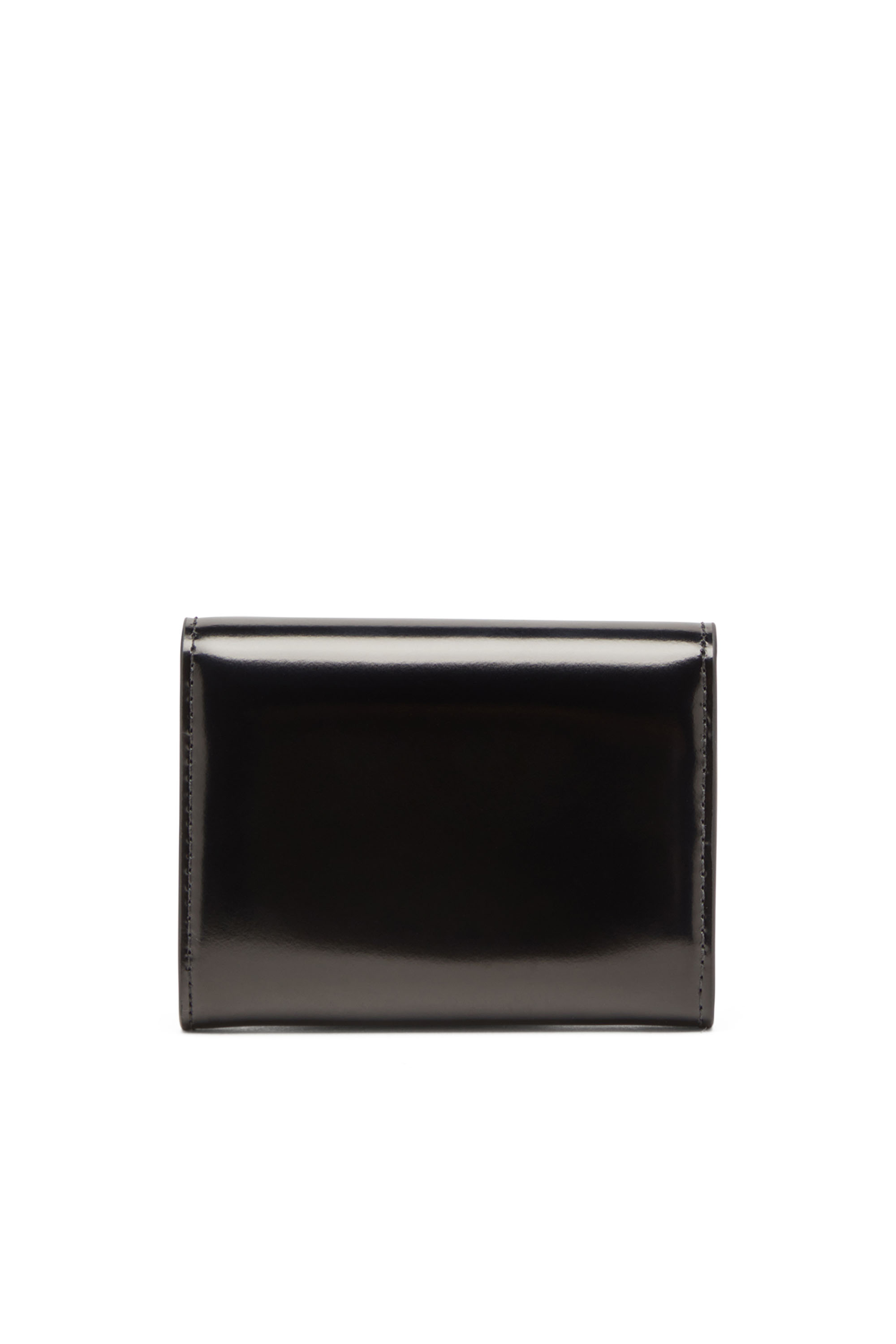 Diesel - 1DR CARD HOLDER BI-FOLD ZIP III, Damen Bifold-Kartenetui aus Hochglanz-Leder in Schwarz - 2