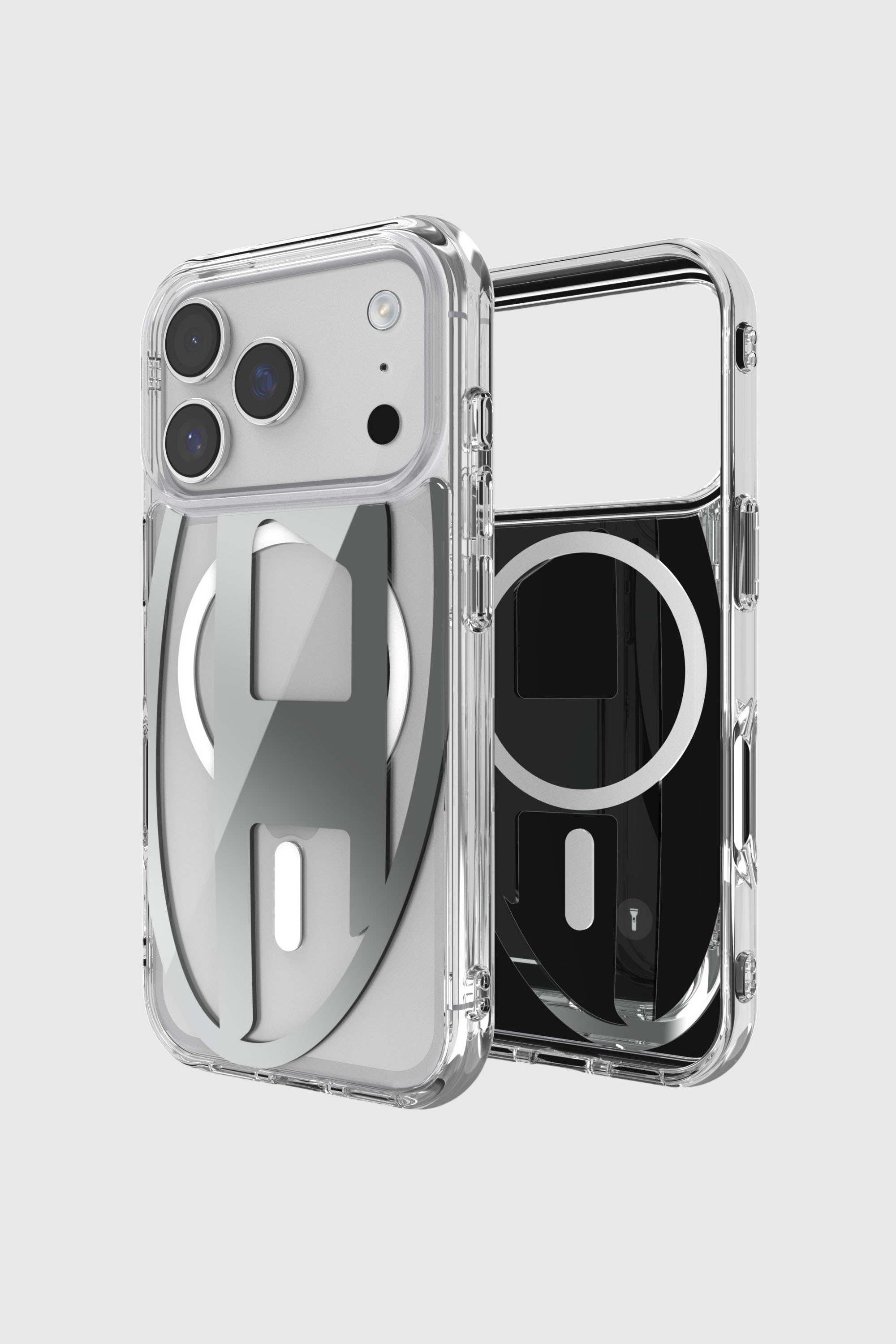 Diesel - 60413 AOP CASE, Unisex Oval D Metallic Case mit Magsafe f&uuml;r iPhone 17 Pro in Grau - 1