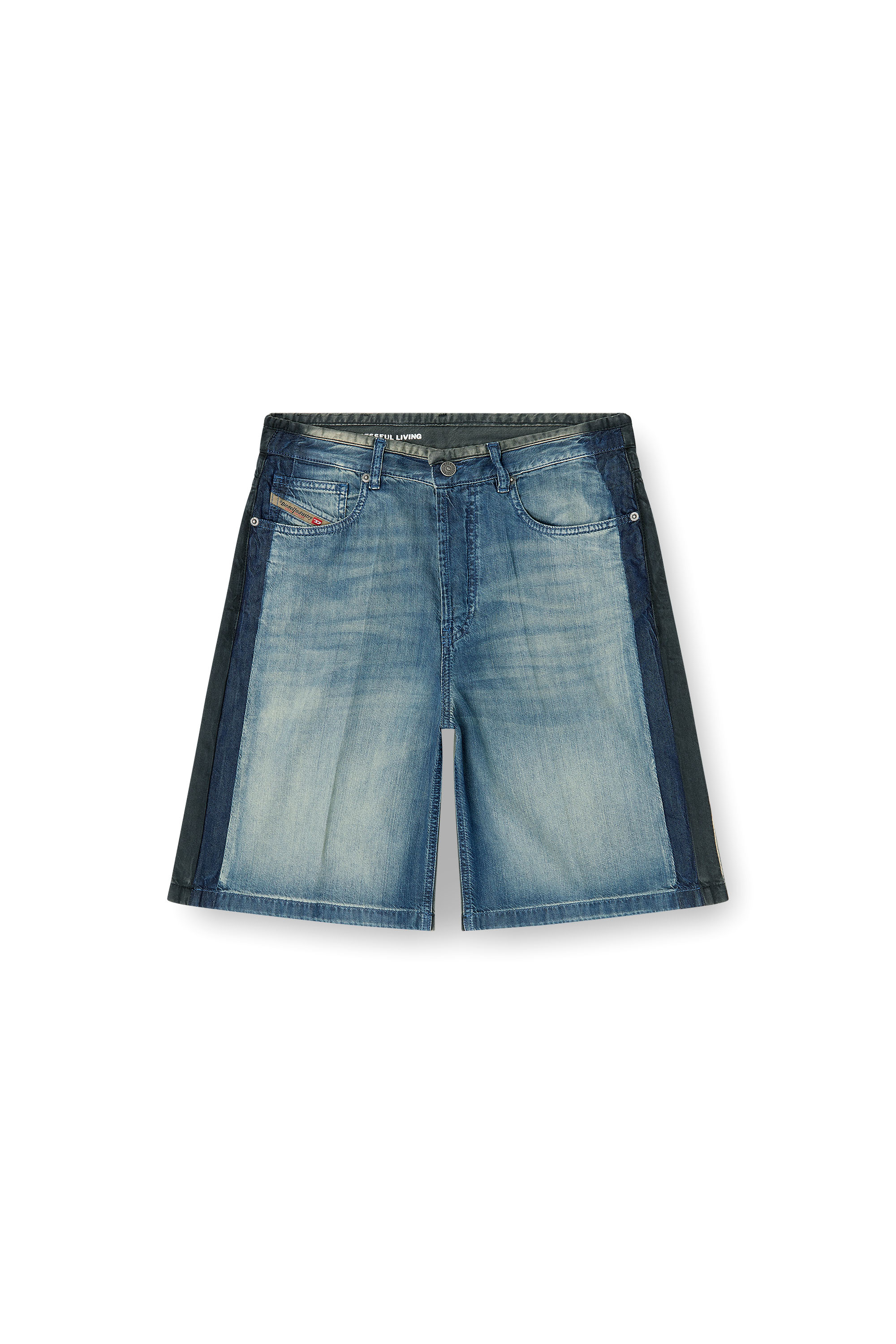 Diesel - DE-SIRE-SHORT-S1, Damen Bermuda-Jeansshorts in Kontrastwaschungen in null - 2