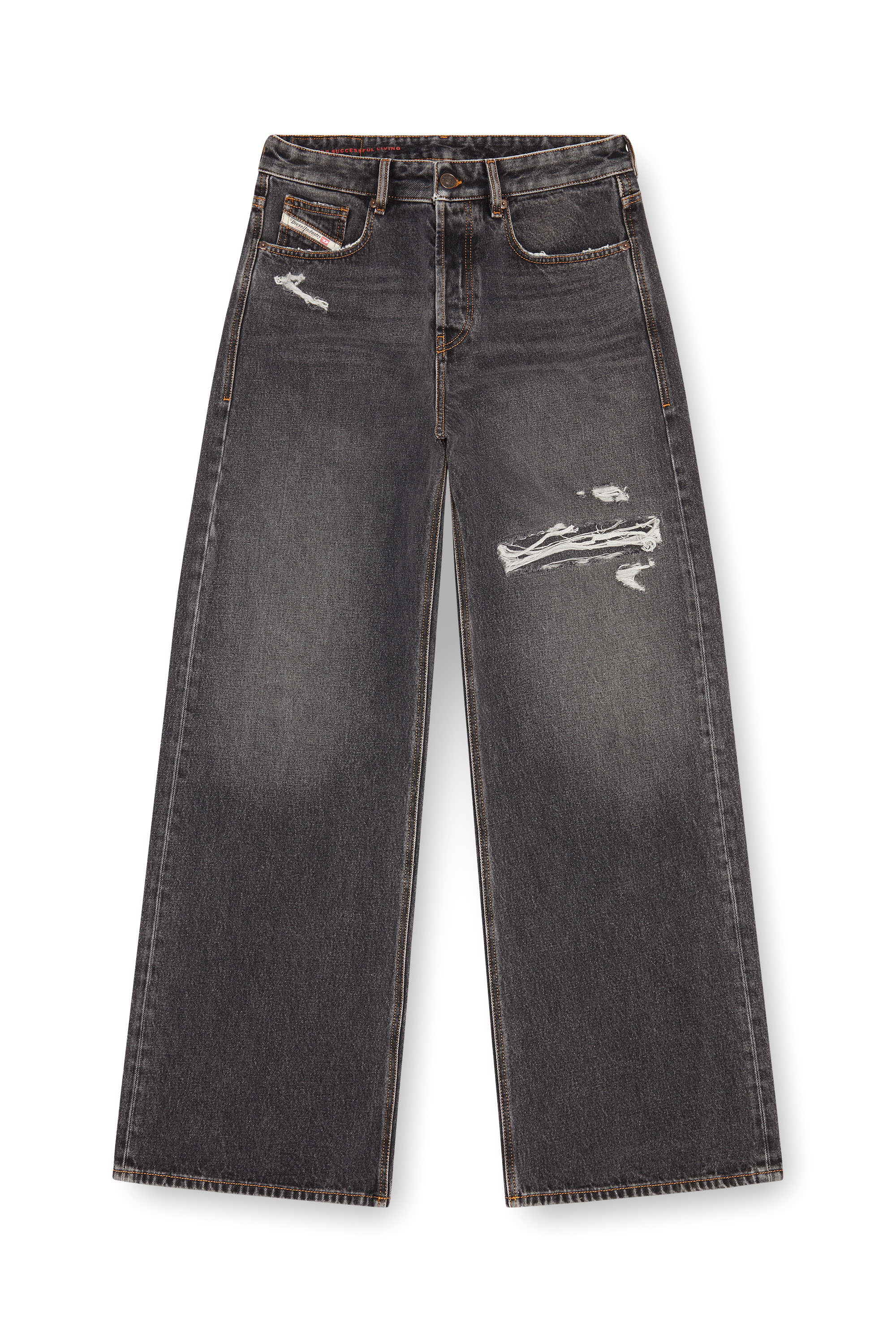 Diesel - Herren Relaxed Jeans D-Rise 007F6, Schwarz/Dunkelgrau - 3