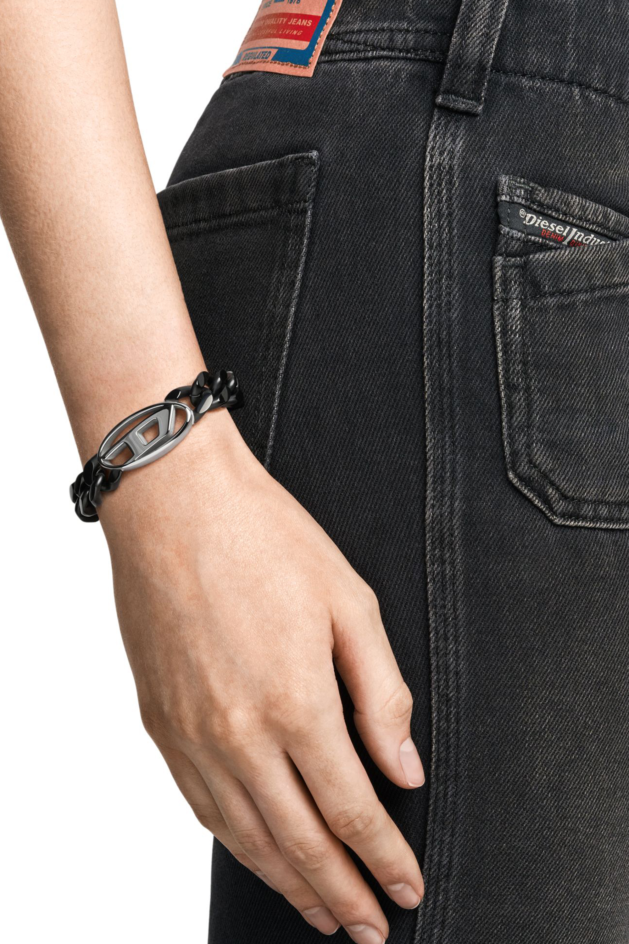 Diesel - DX1611931, Unisex Kettenarmband aus Edelstahl in Schwarz - 3