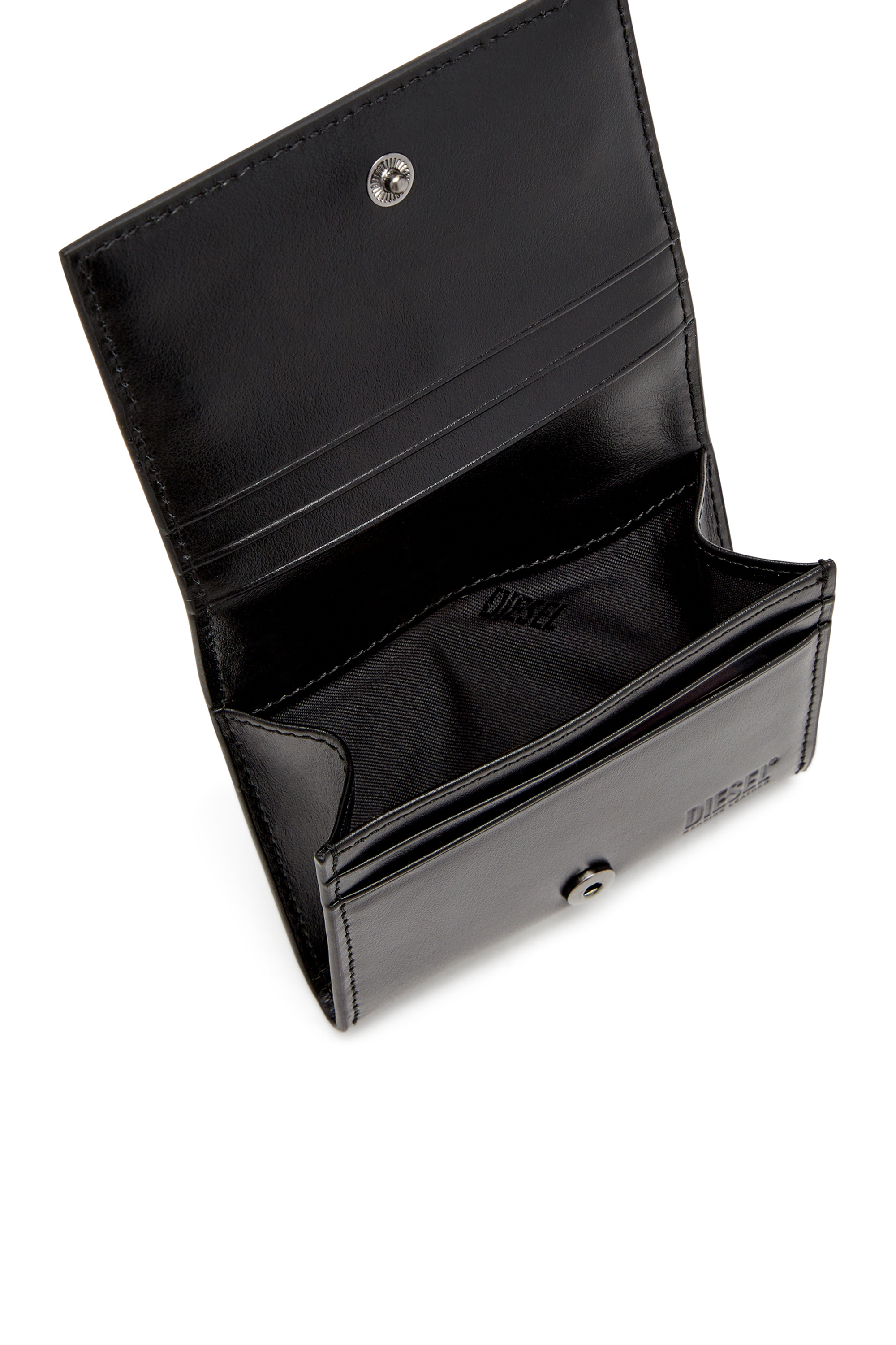 Diesel - HOLI-D CARD HOLDER S II, Herren Bifold-Kartenetui aus Leder in Schwarz - 3