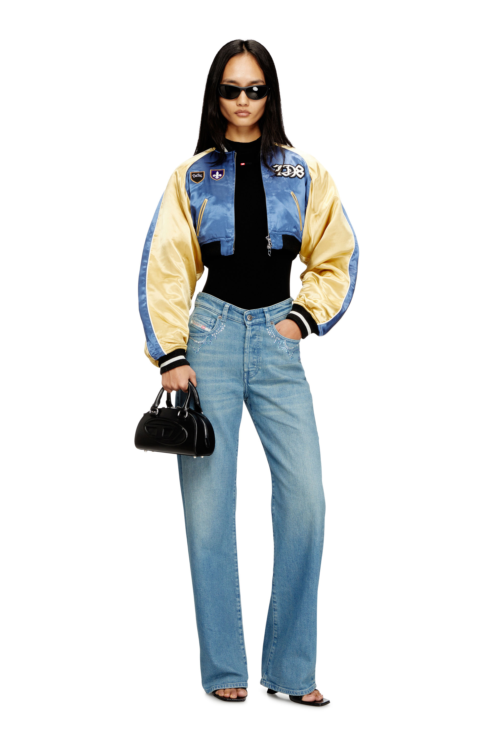 Diesel - G-OSPEL-CP, Damen Kurz geschnittene Satin-Souvenirjacke in null - 2