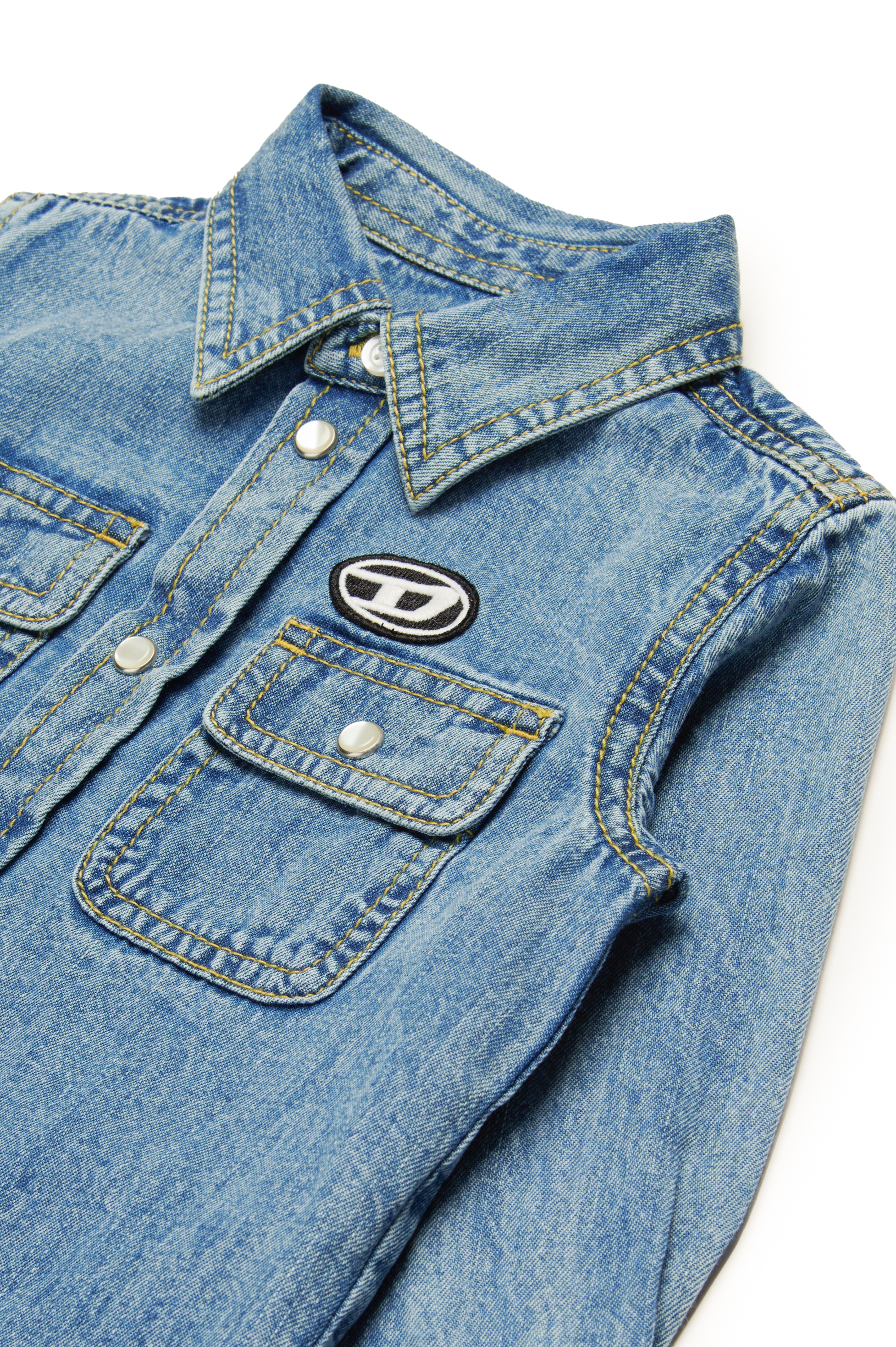 Diesel - CARTOB, Herren Hemd aus Denim in Hellblau - 3