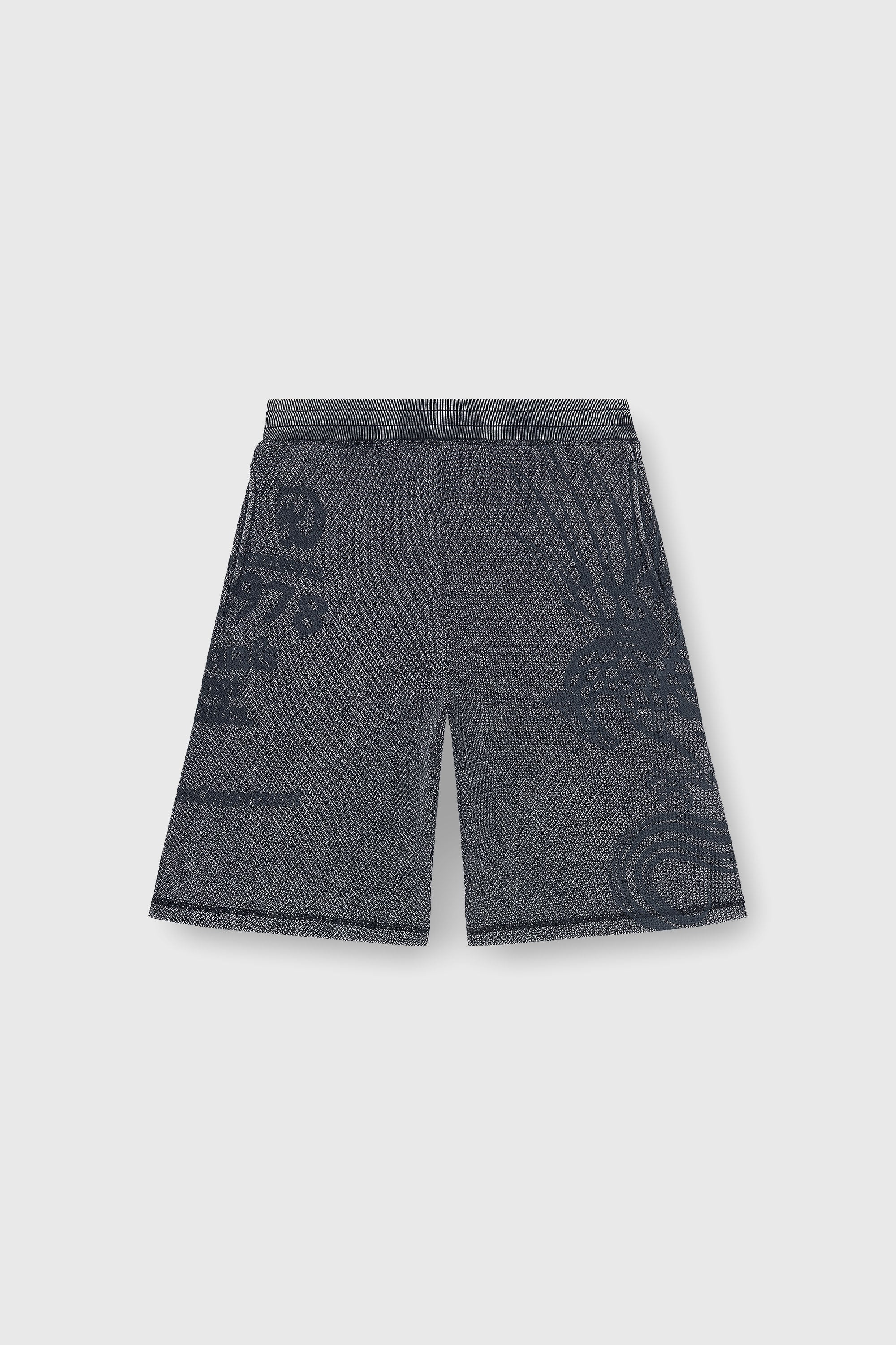 Diesel - P-ERRY, Herren Sweatshorts aus Baumwollmesh mit Prints in Grau - 2