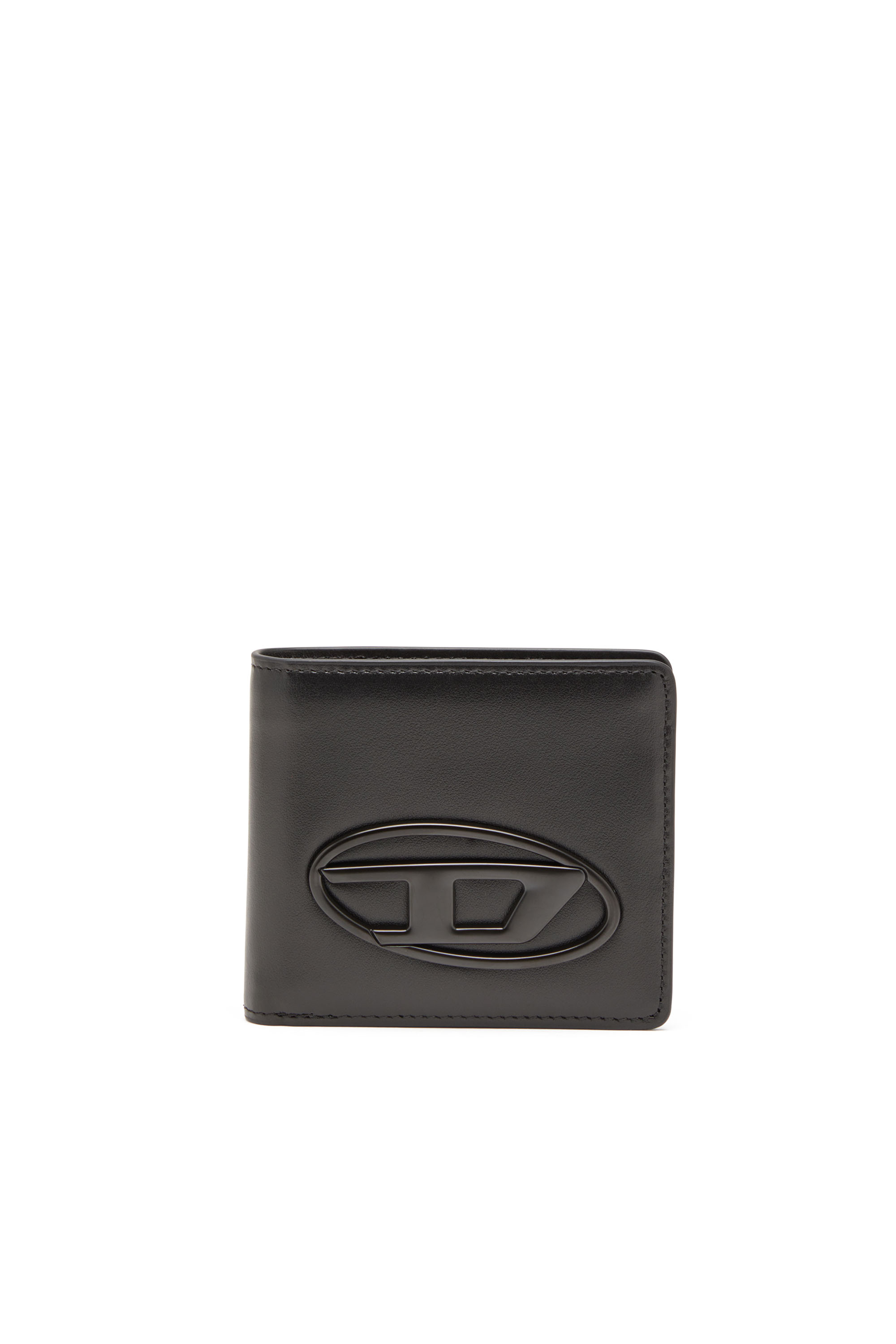 Diesel - HOLI-D BI FOLD COIN S 3D, Unisex Bifold-Portemonnaie aus gleder in Schwarz - 1