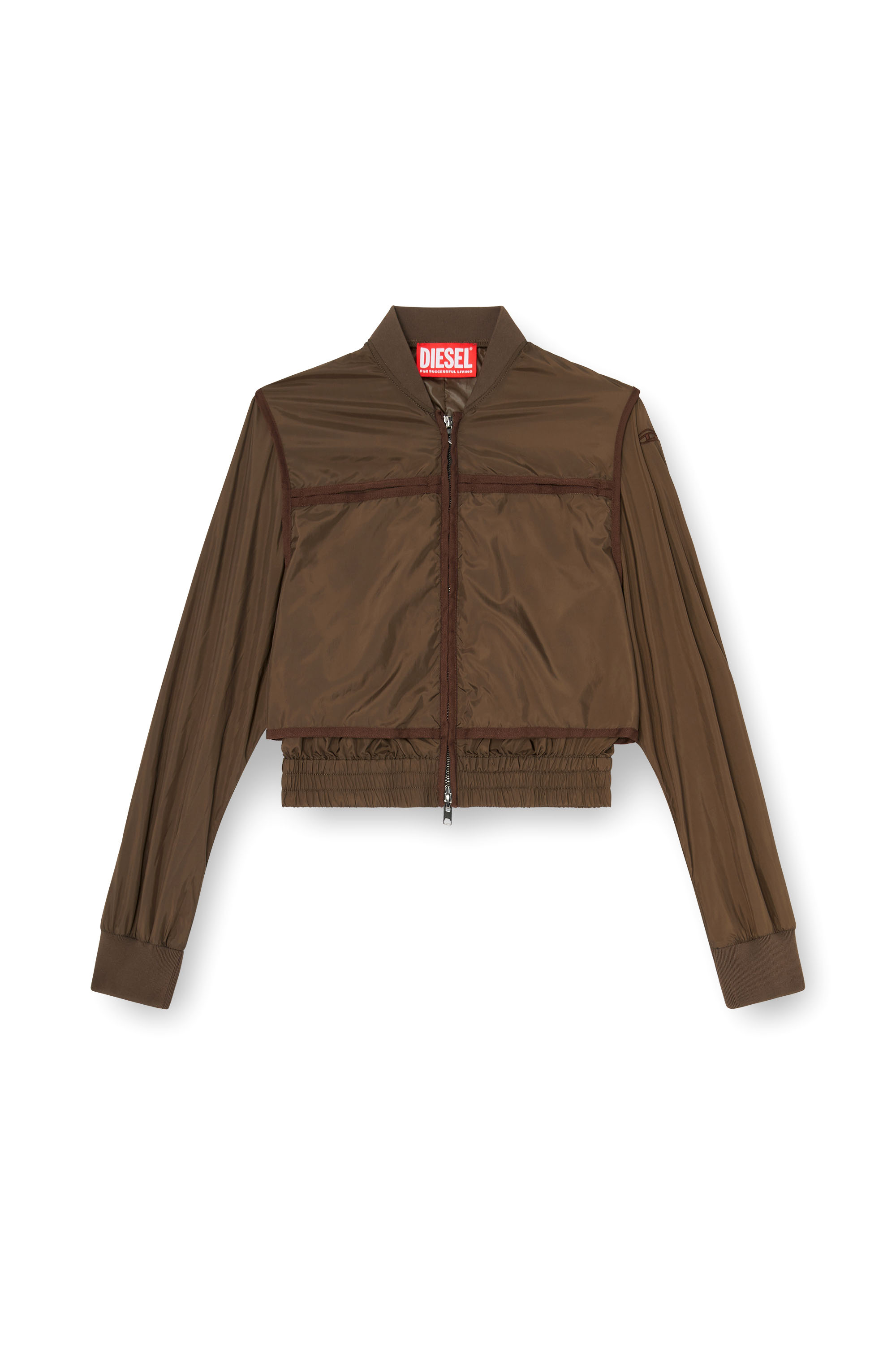 Diesel - G-OTHAM, Damen Nylonjacke mit tonalem Tape in Braun - 3