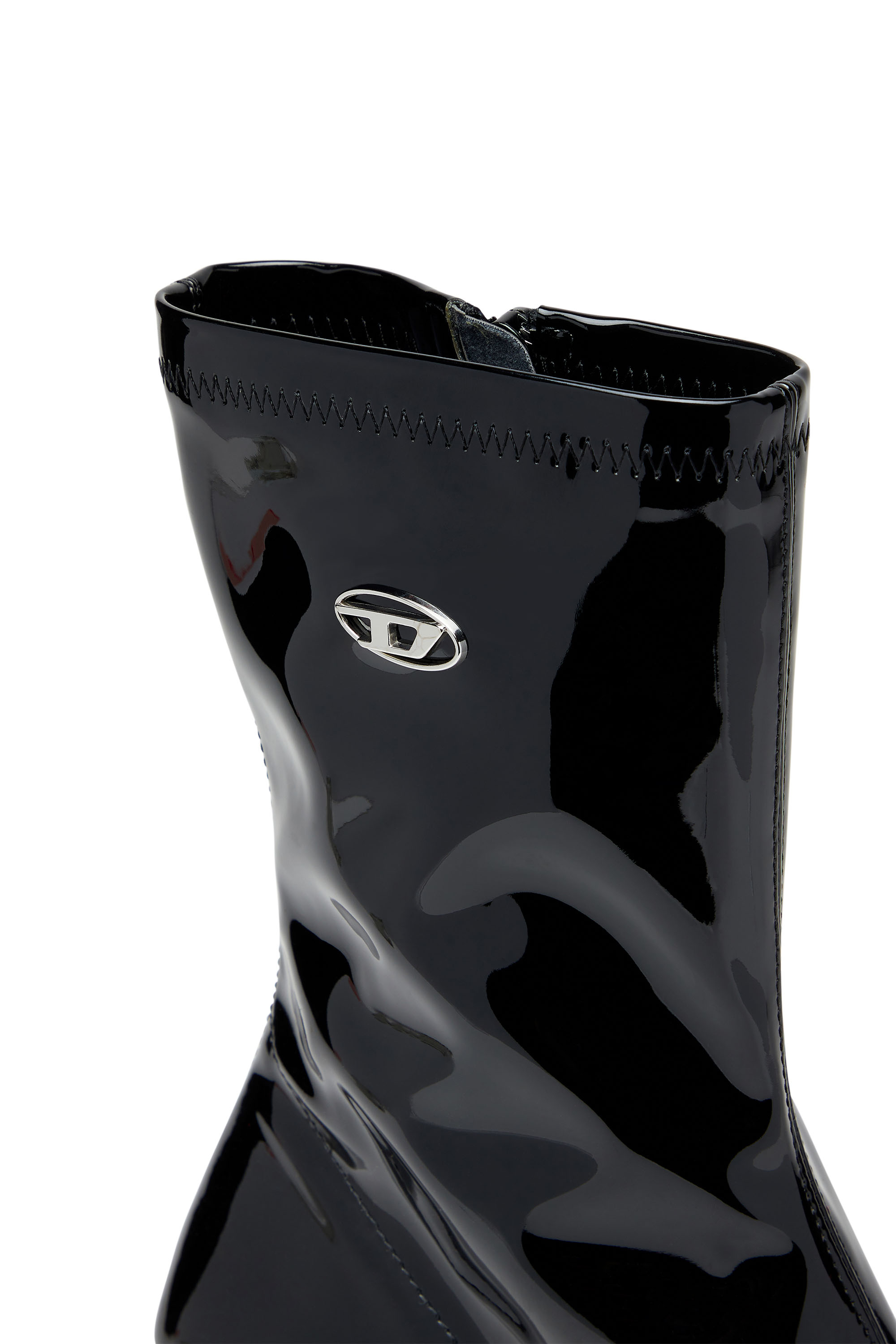 Diesel - D-AMBER MD BT, Damen D-Amber-Stiefeletten aus Stretch-PU-Lackleder in Schwarz - 5