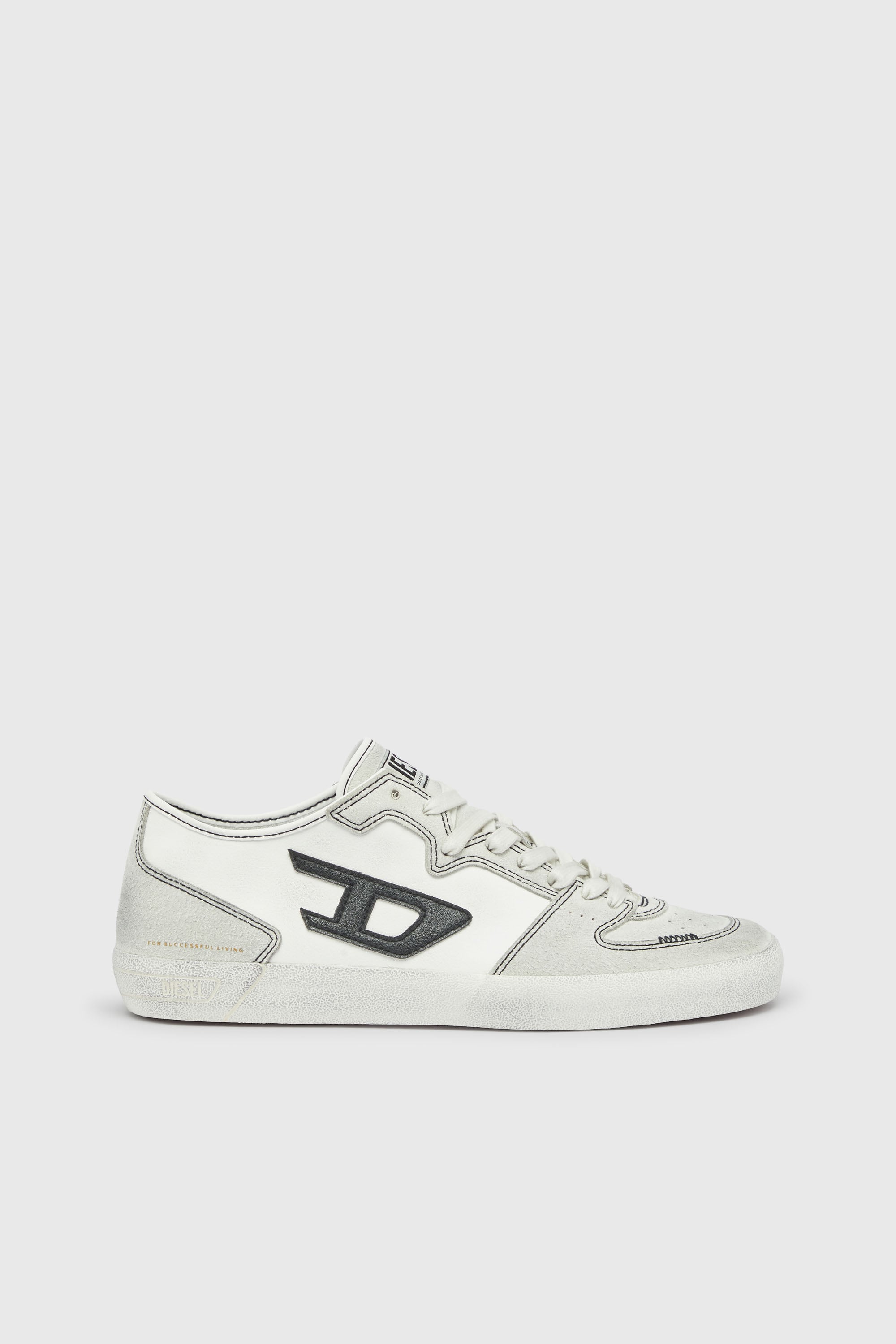 Diesel - S-LEROJI D-2 LOW, Herren S-Leroji-Panelled Sneakers mit D Logo in Wei&szlig; - 1