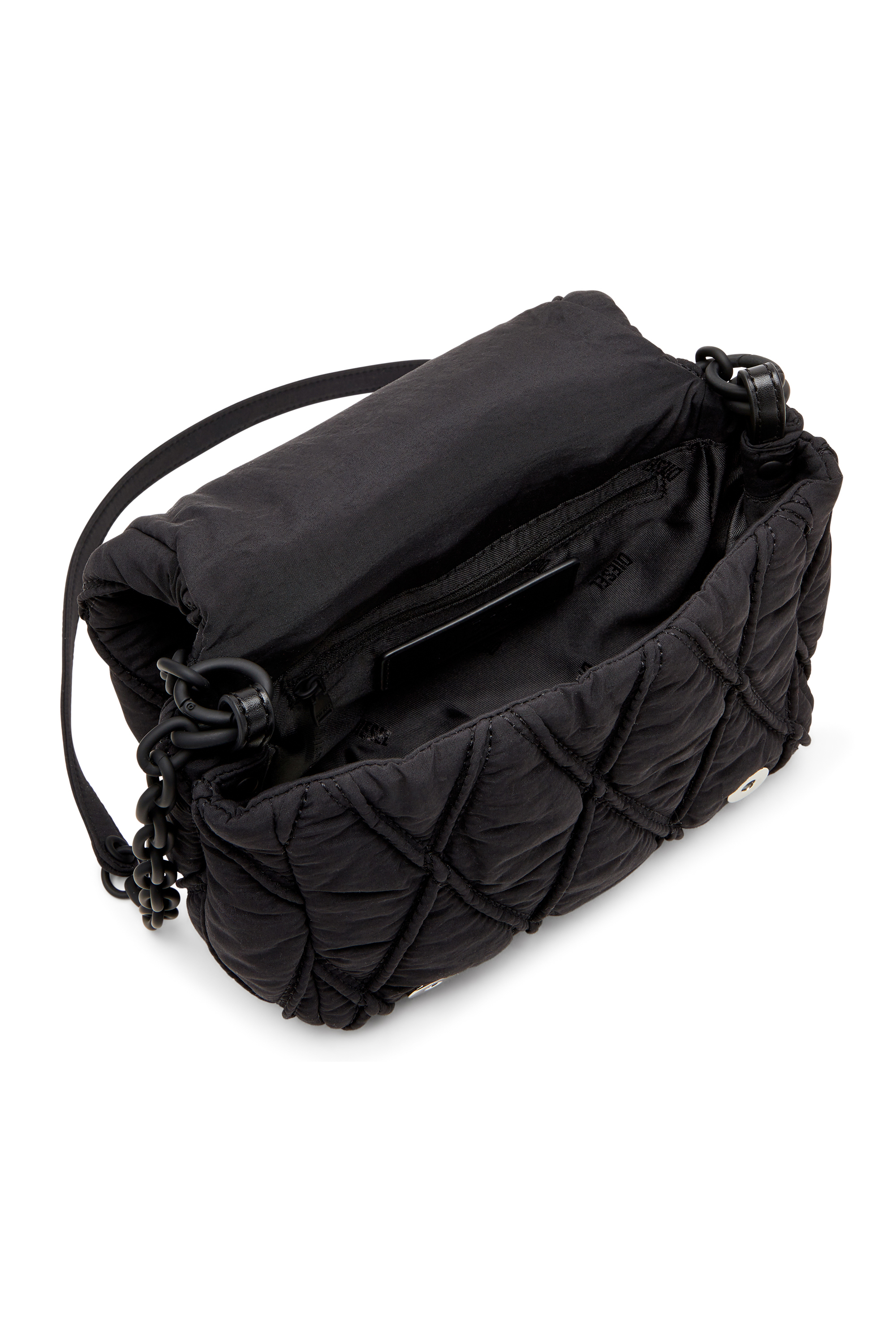 Diesel - CHARM-D SHOULDER S, Damen Charm-D-S-Kleine Schultertasche aus gestepptem Nylon in Schwarz - 4