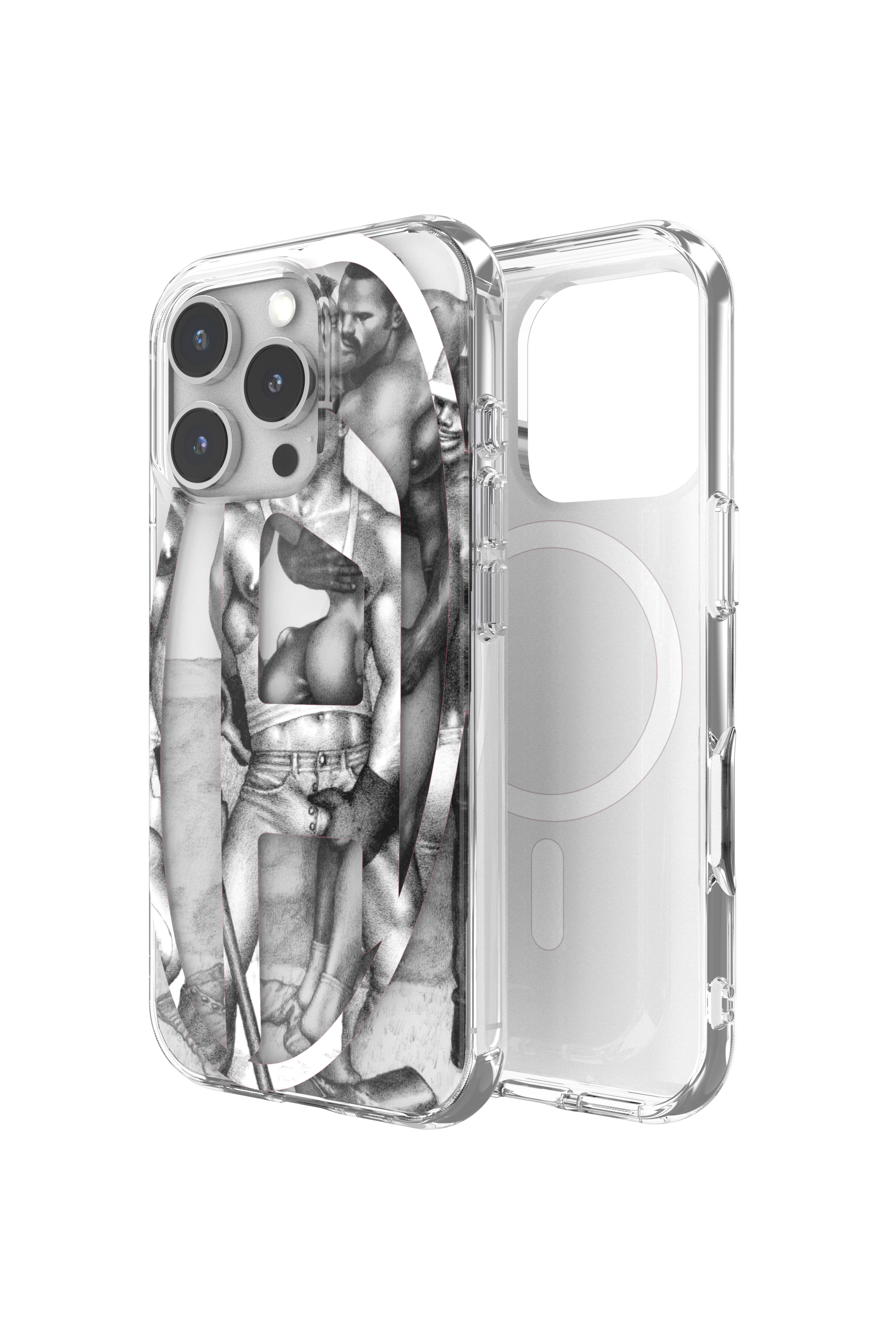 Diesel - 60388 DIESEL TOM OF FINLAND AOP CASE, Unisex's ToFF Case iPhone 16 Pro in Grey - 1
