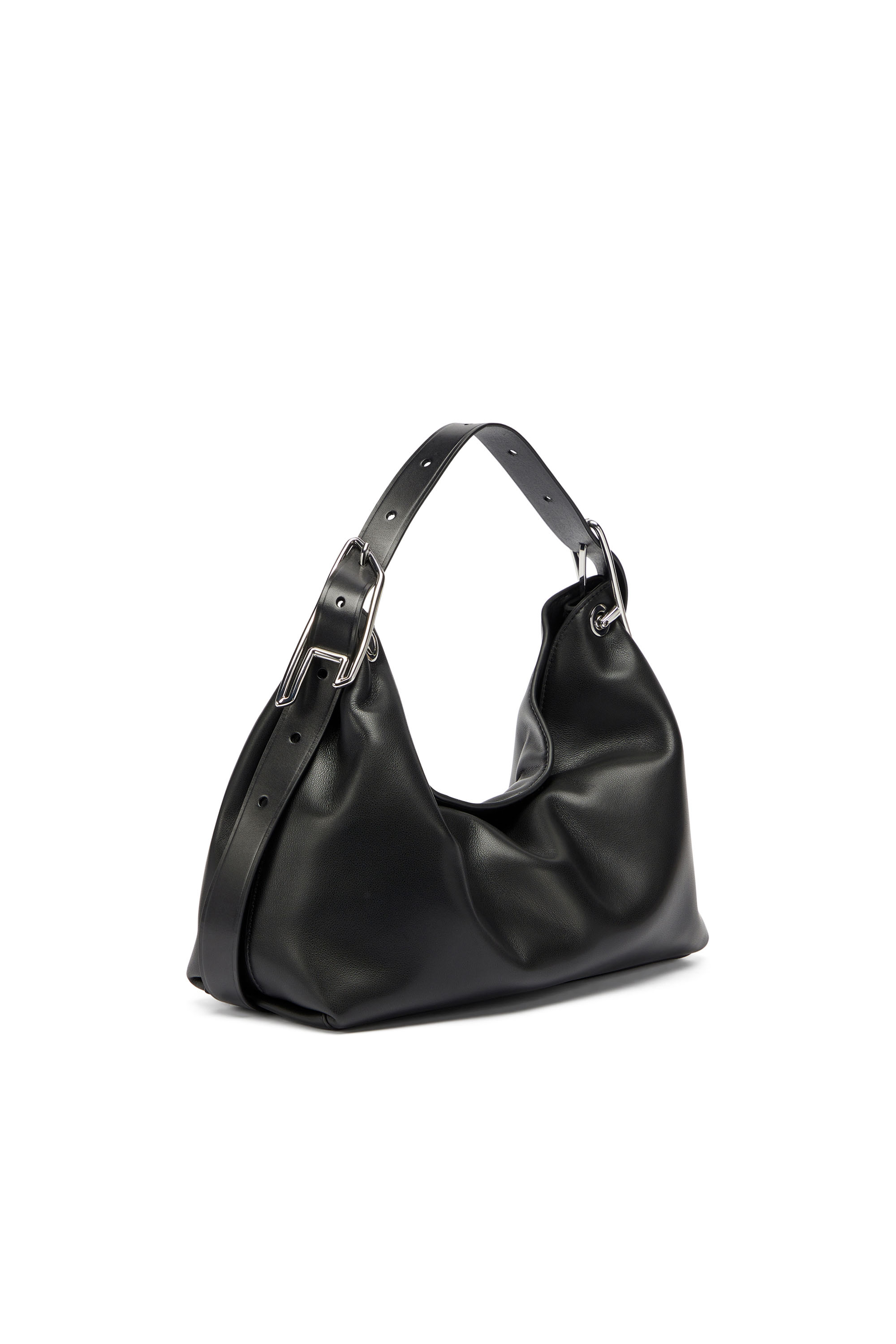 Diesel - D-LINE HOBO S, Damen D-Line-Leder-Schultertasche in Schwarz - 7