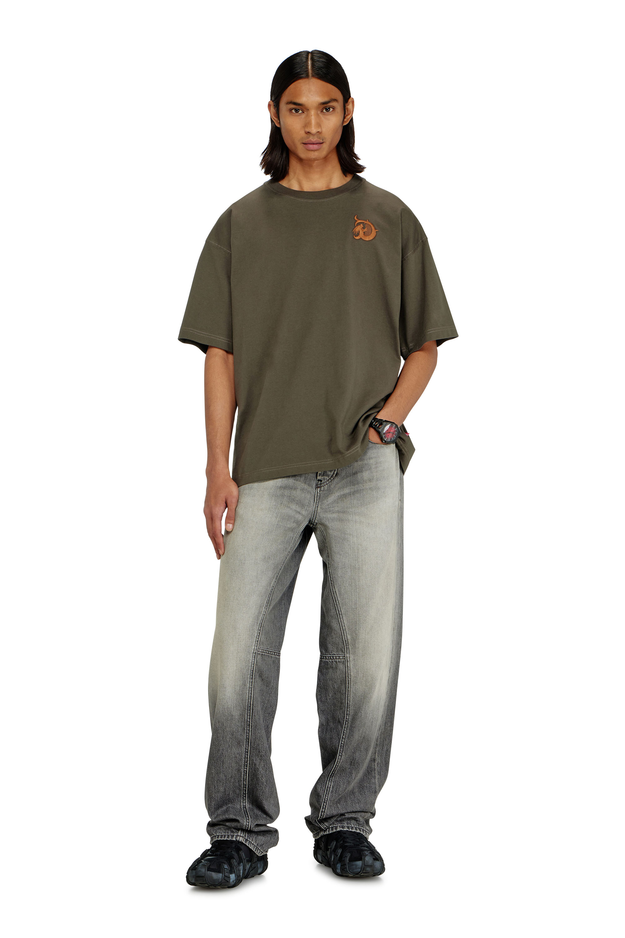 Diesel - T-BOXT-AA11, Herren Jersey-T-Shirt mit Flockprint in null - 1