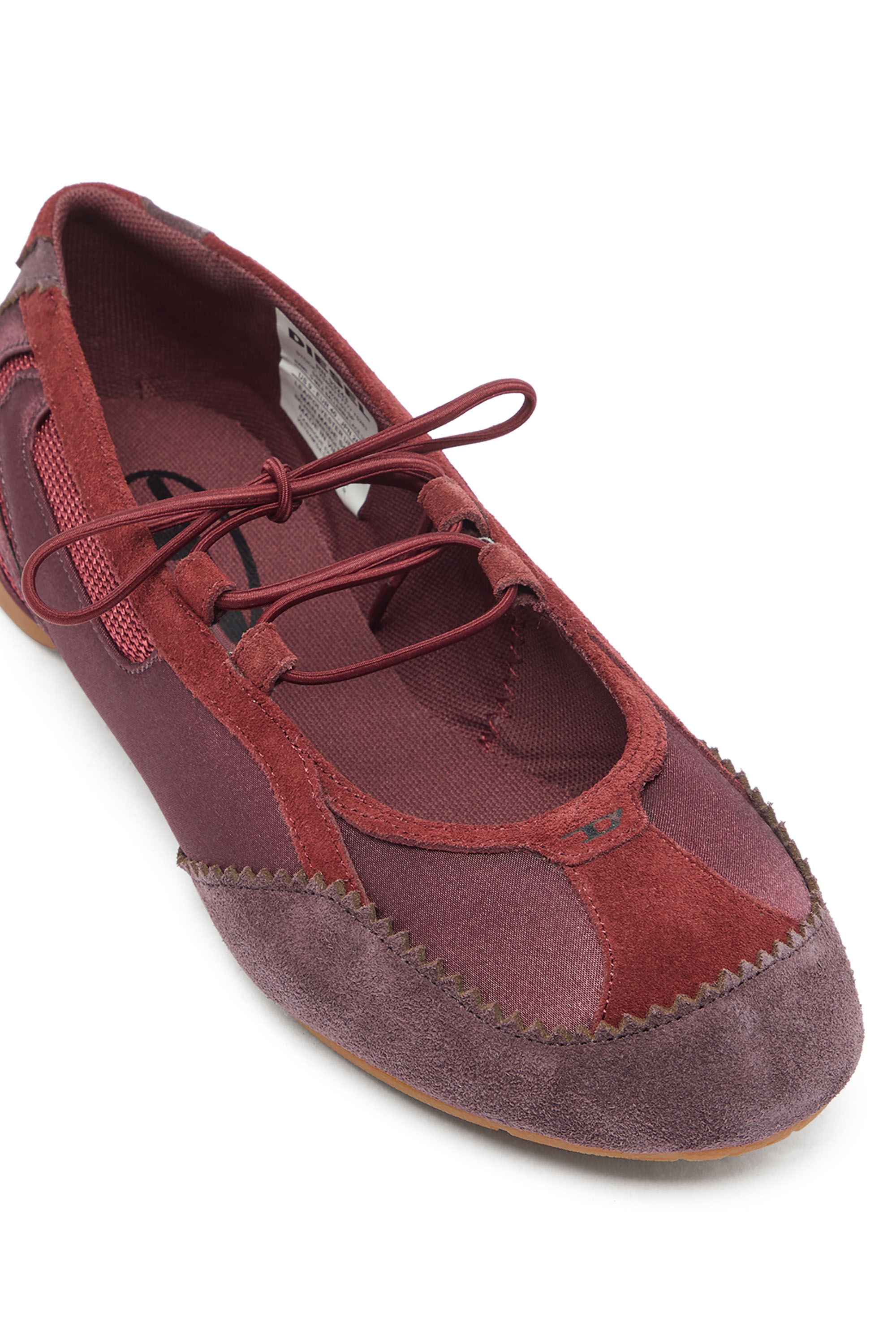 Diesel - D-MILE BALLERINA LACE UP II W, Damen D-Mile &ndash; Ballerinaschn&uuml;rschuhe aus Leder und Mesh in Burgunderrot - 6
