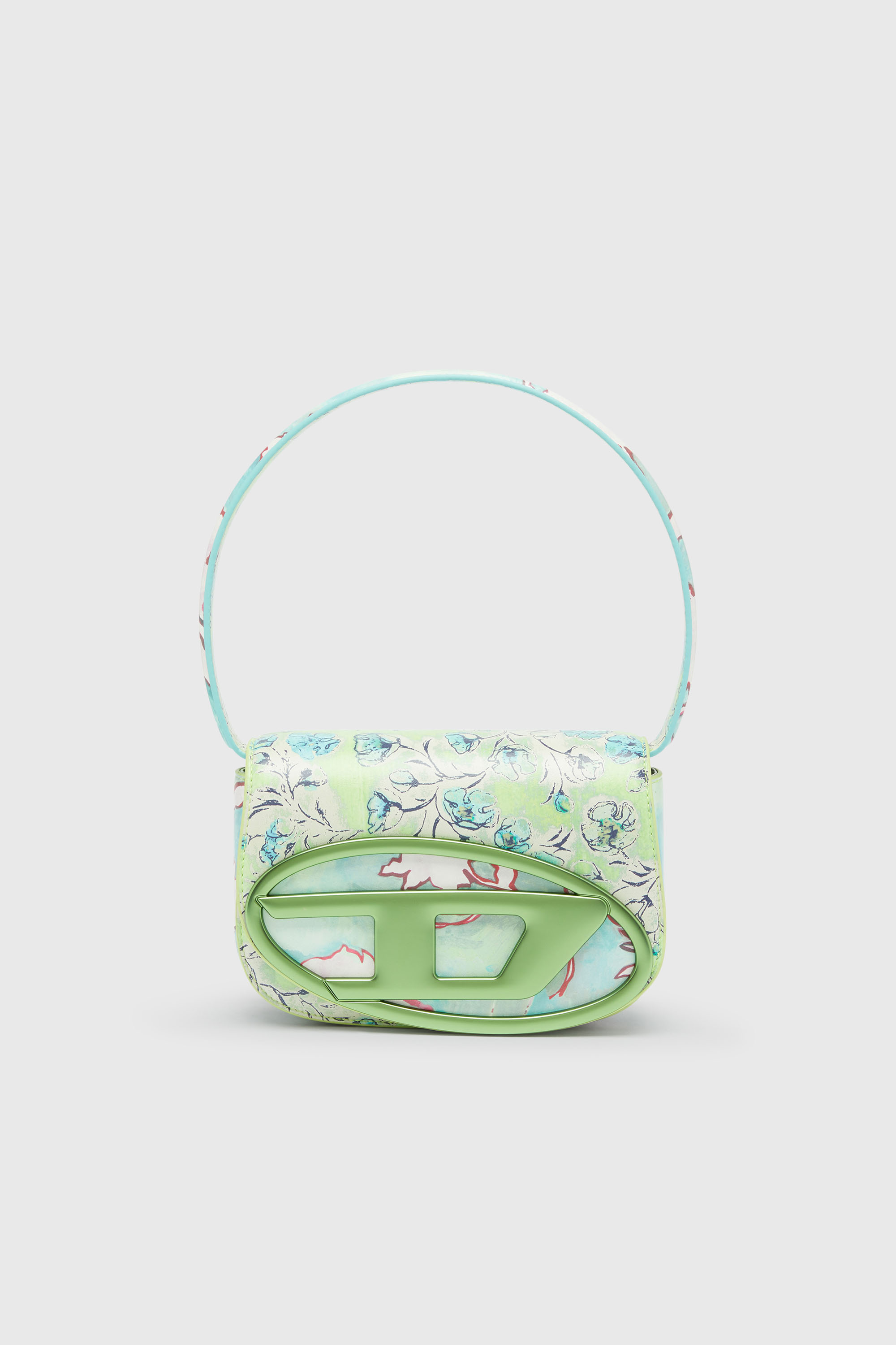 Diesel - 1DR, Damen 1DR-Ikonische Schultertasche mit Blumenmuster in Gr&uuml;n - 1