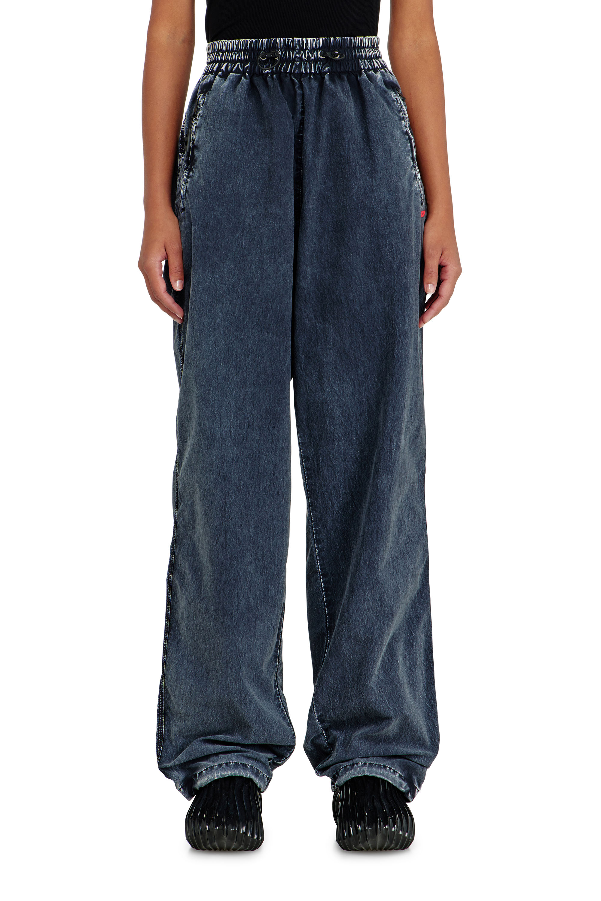 Diesel - P-APYRI, Damen Acid-wash Trackpants aus Nylon-Taslan in Dunkelblau - 2