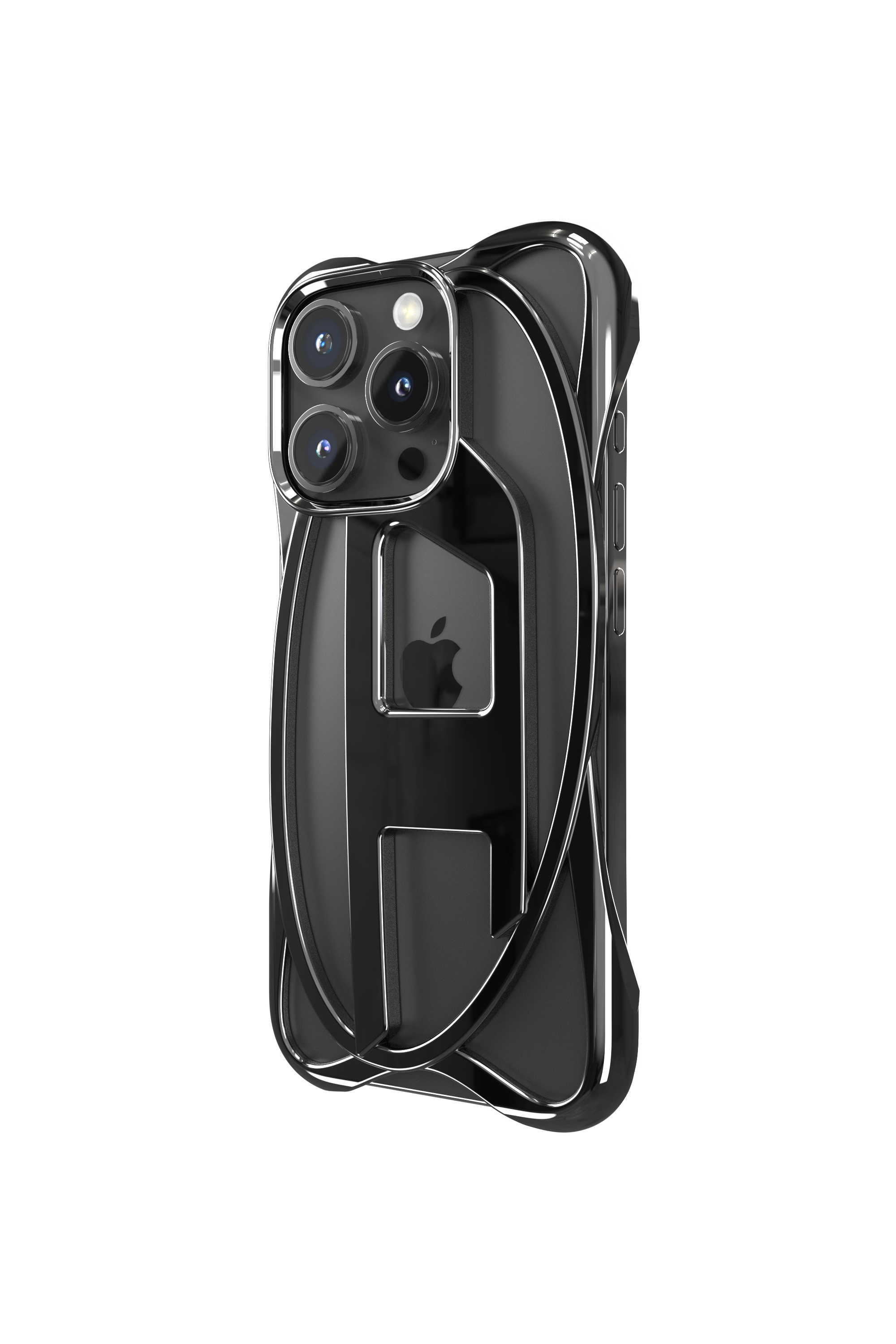 Diesel - 60268 CAGED D CASE, Unisex Gitter-D-Hülle iPhone 16 Pro in Schwarz - 2