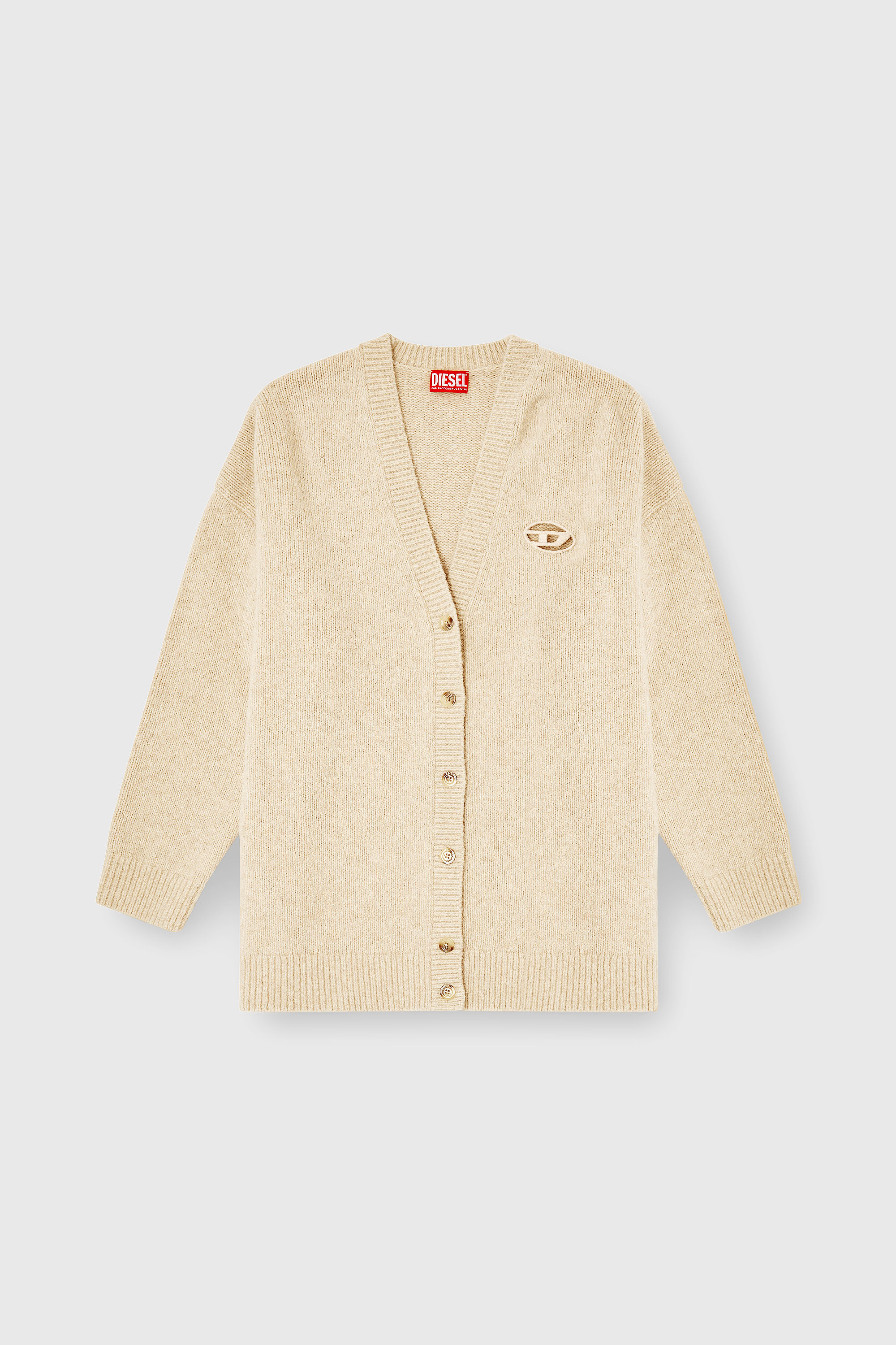 Diesel - M-AREELA, Damen Cardigan aus Woll- und Alpakamischung in Beige - 2