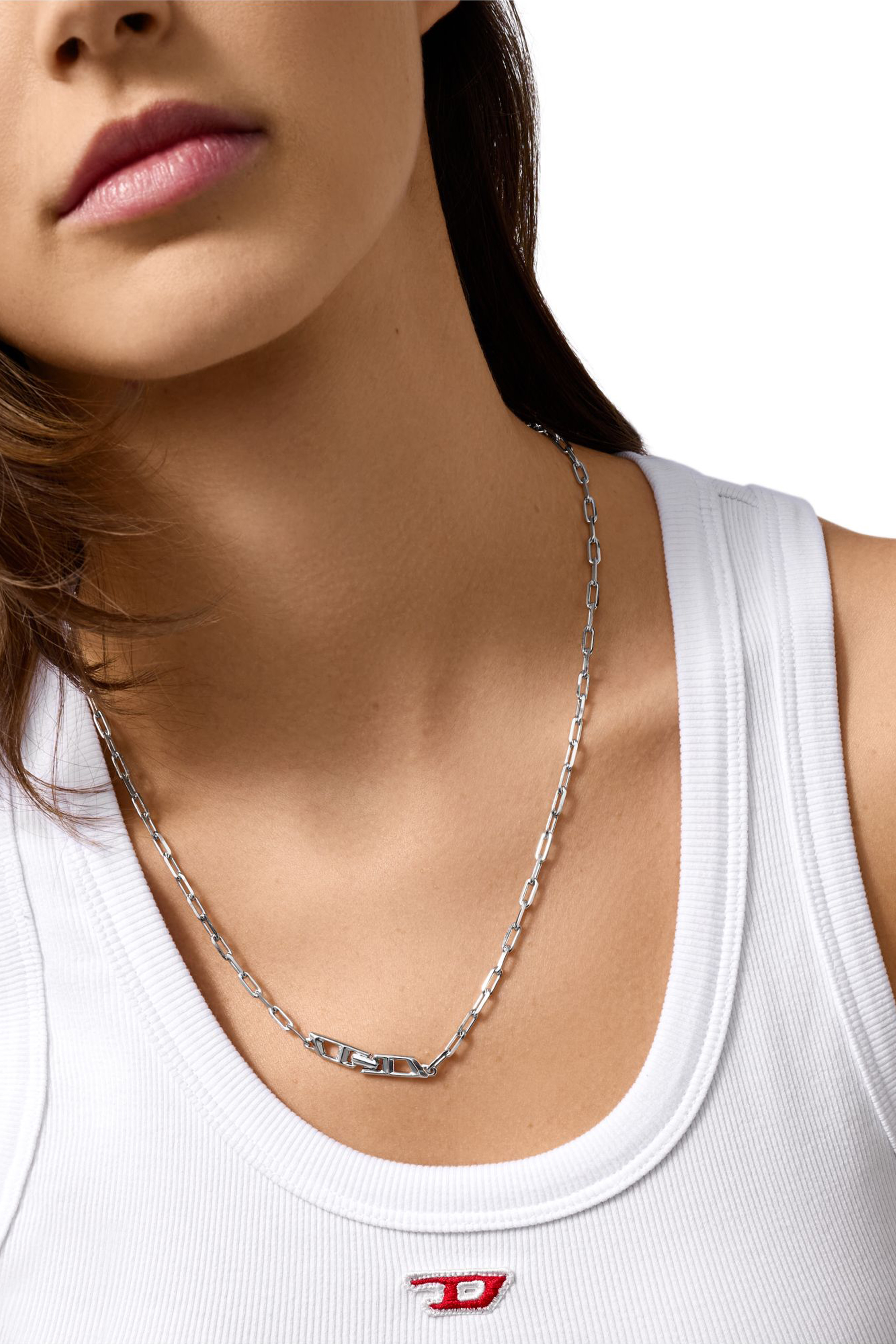 Diesel - DL1364040 STERLING SILVER JEWEL, Unisex Halskette aus sterlingsilber mit kette in Silber - 3