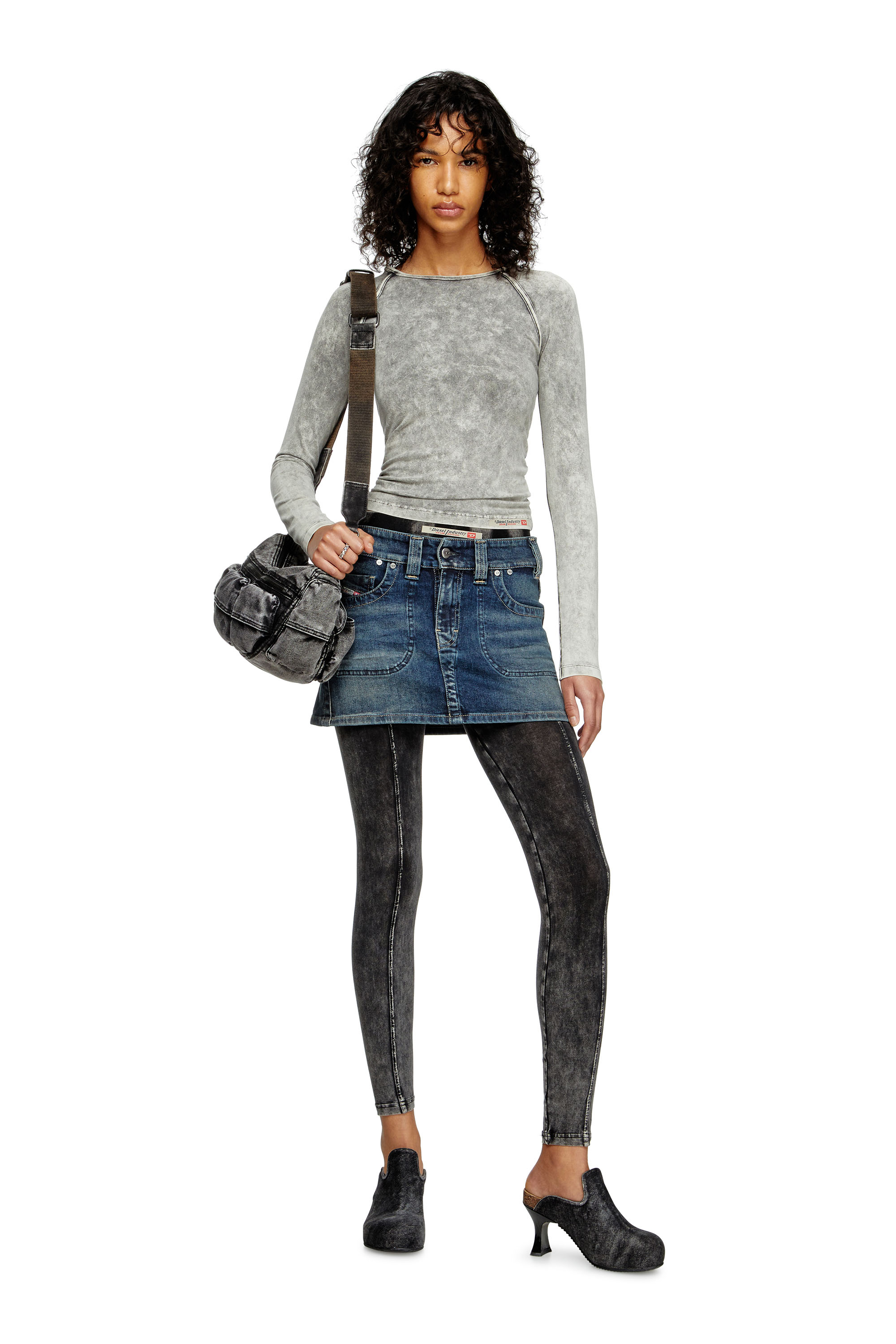 Diesel - DE-RAGO-RE, Damen Mini-Rock aus Rehab-Denim in Dunkelblau - 2