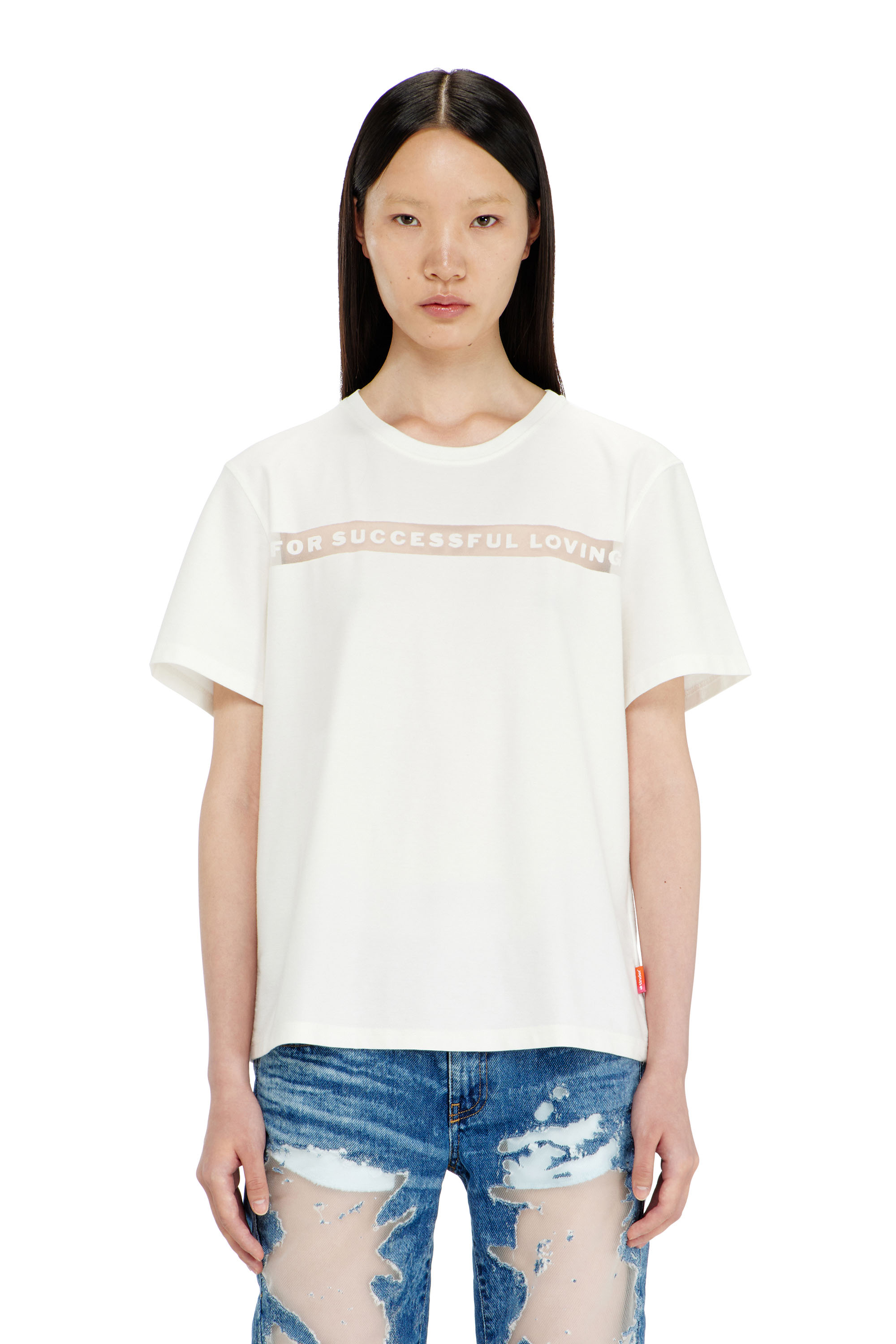 Diesel - PR-T-NOTS-CHI-R, Unisex T-Shirt mit For Successful Loving Logo in Wei&szlig; - 5