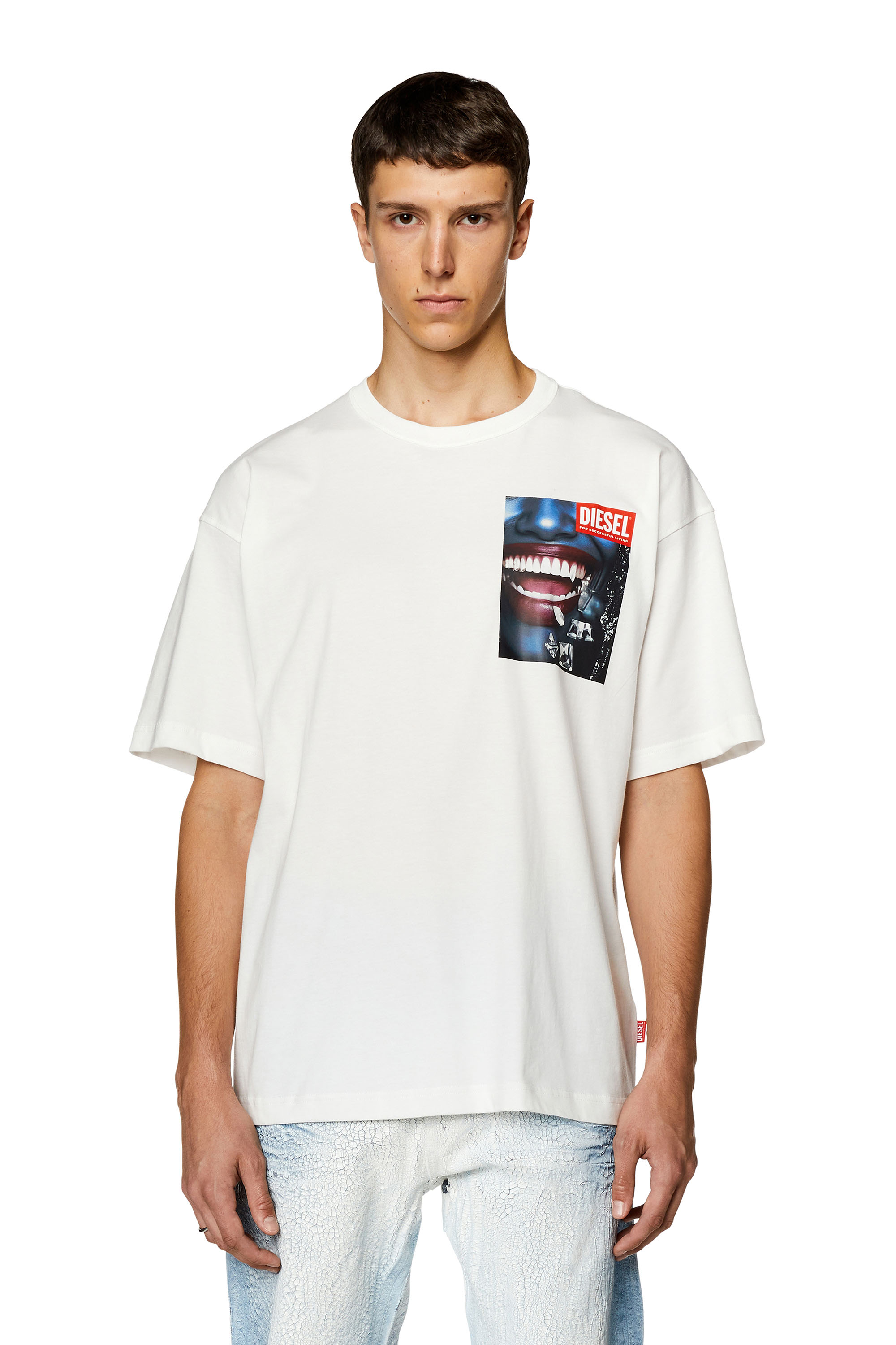 Diesel - T-NABEL-FACE, Weiß - Image 1
