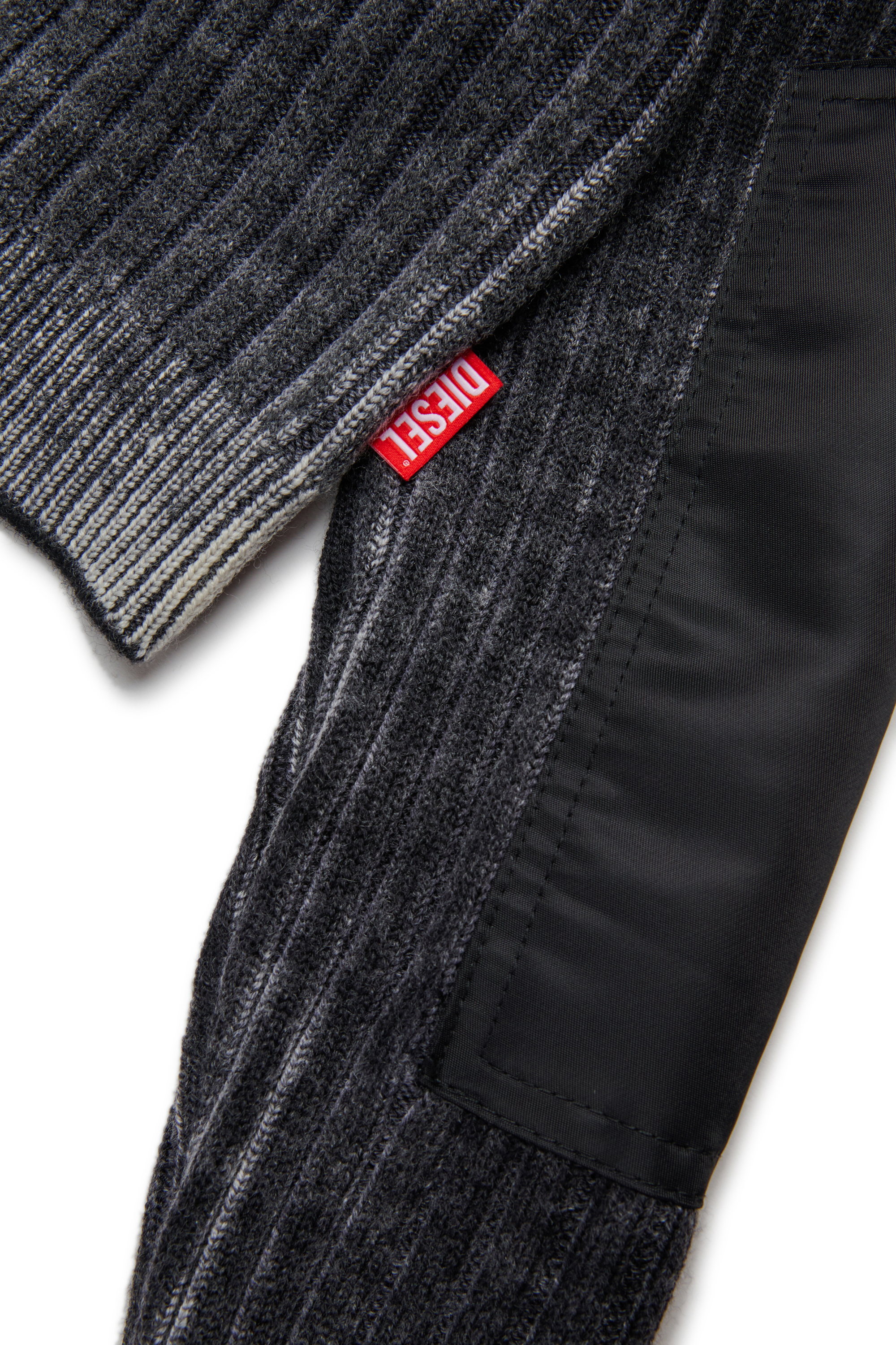 Diesel - KMASERA, Damen Wollpullover mit Frontreißverschluss in Schwarz - 4