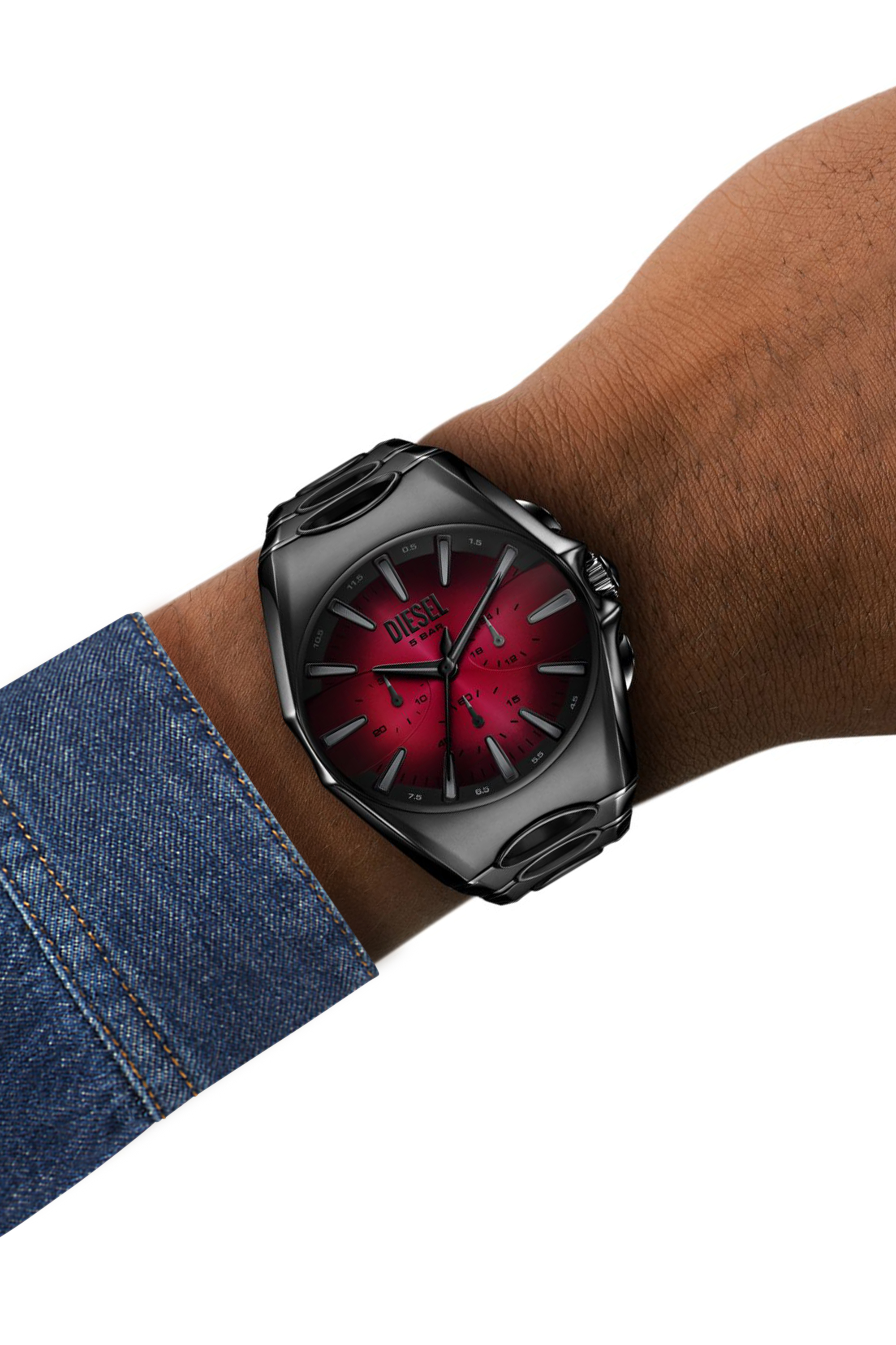 Diesel - DZ4696 WATCH, Herren D-Curve Armbanduhr aus schwarzem Edelstahl in Schwarz - 4