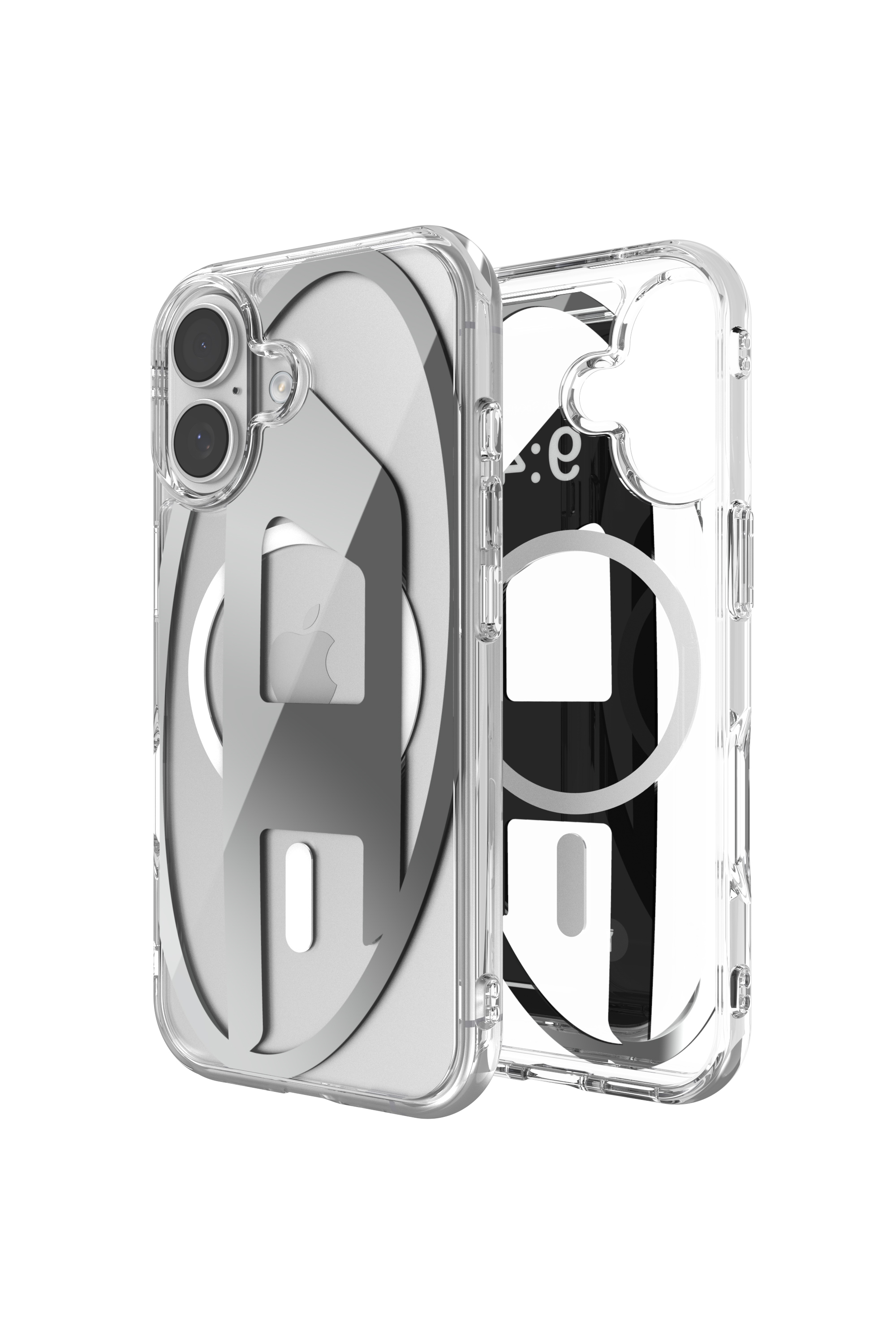 Diesel - 60411 AOP CASE, Unisex Oval D Metallic Case mit Magsafe für iPhone 17 in Grau - 1