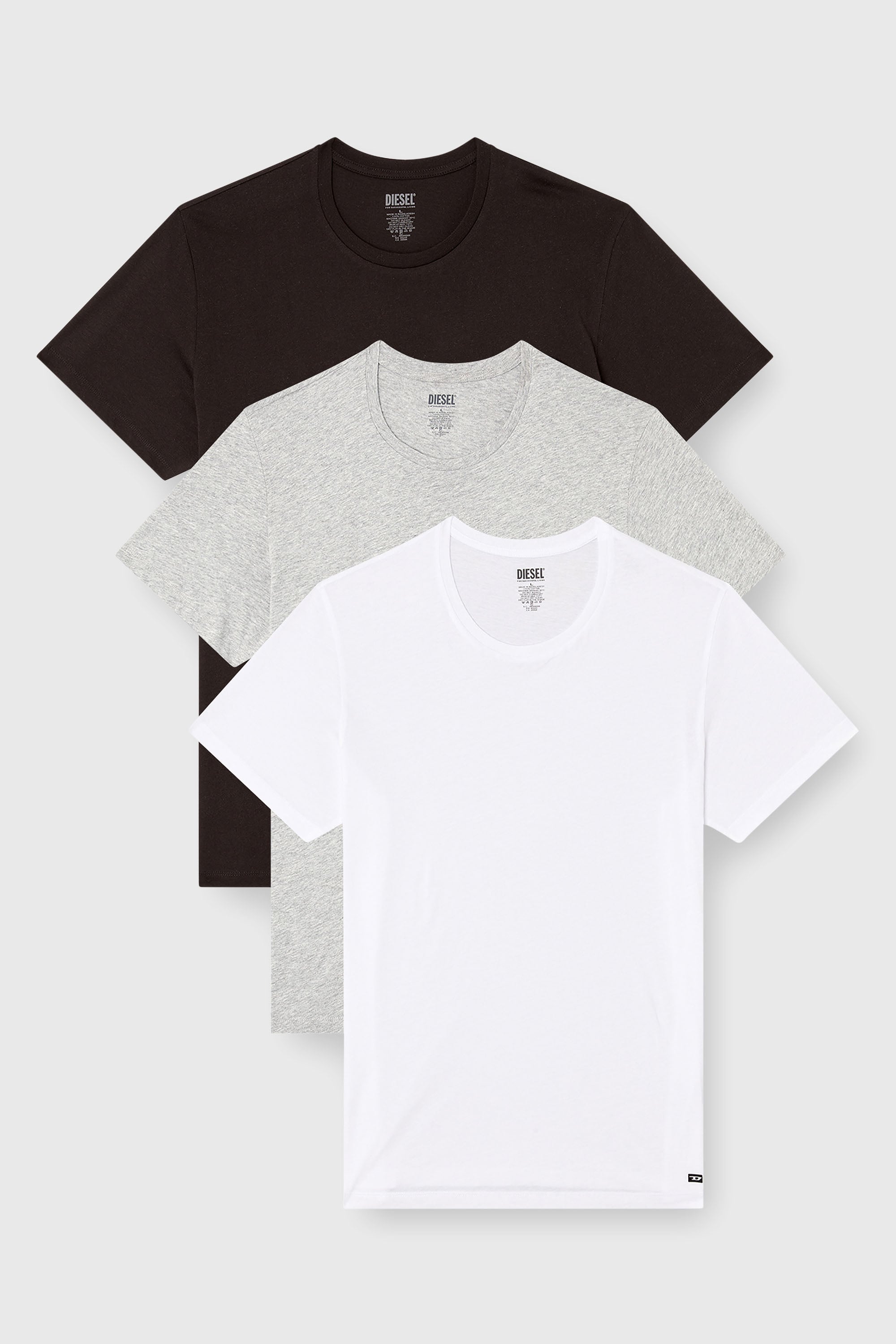Diesel - RANDAL-D-BOX-3PACK, Herren T-Shirts im Dreierpack in Grau/Schwarz - 1