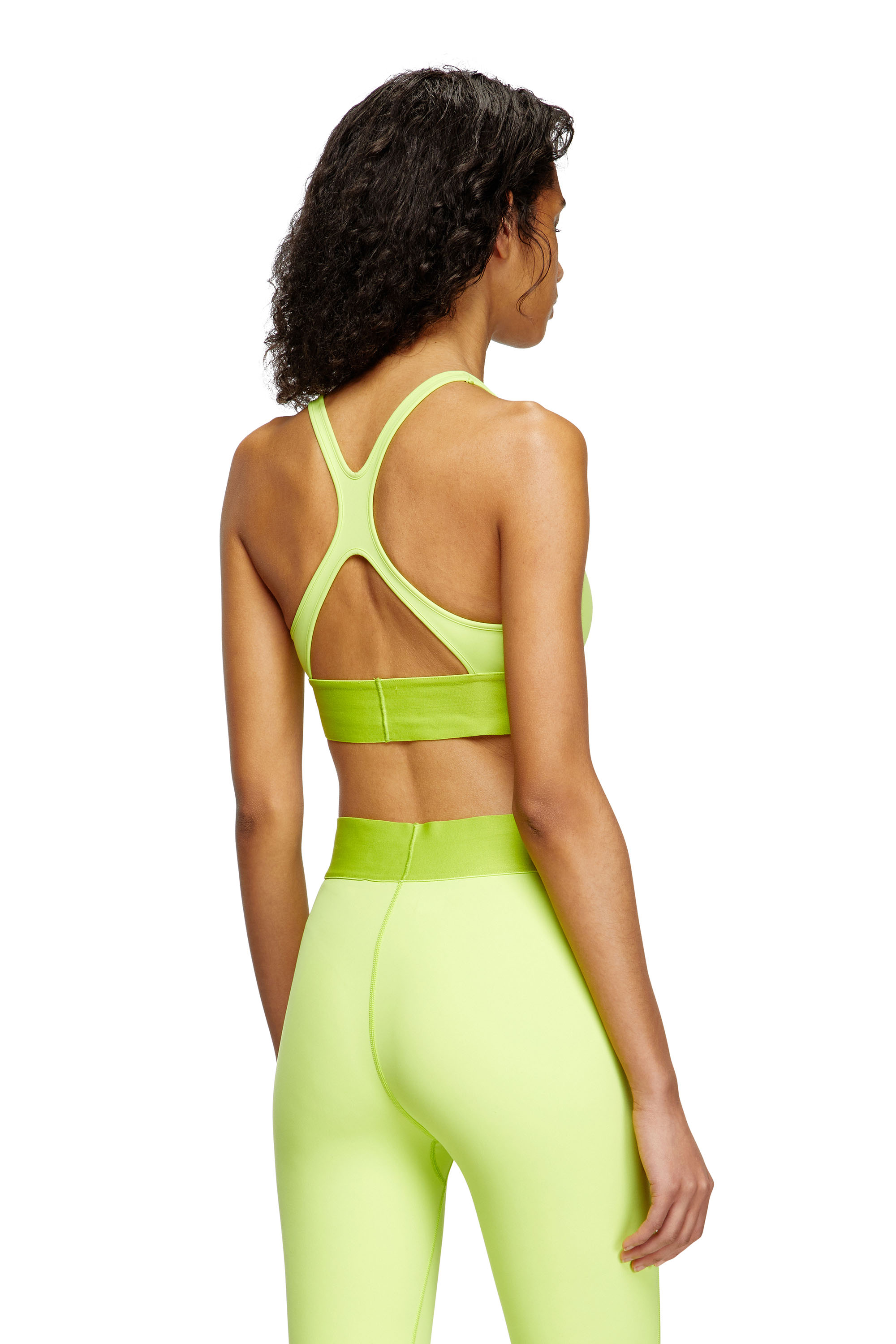 Diesel - ALLISON-D-POP, Damen Sport-BH aus Mikrofaser mit Cut-off-Logo in Neongrün - 3