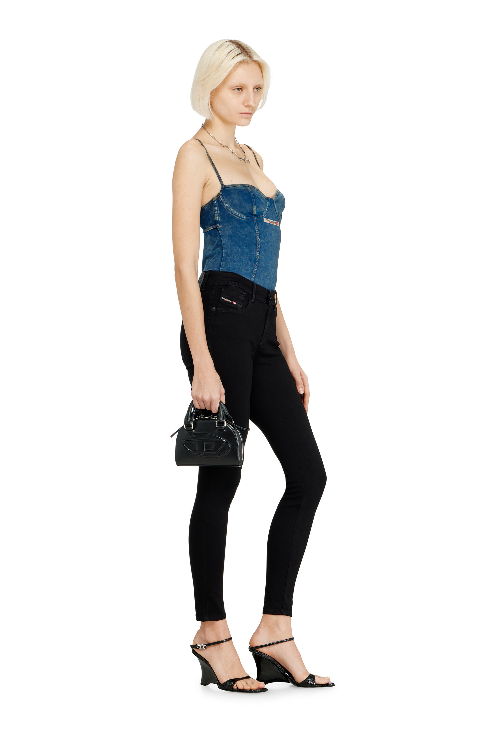 Diesel - Damen Skinny Jeans 2017 Slandy 069EF, Schwarz/Dunkelgrau - 3