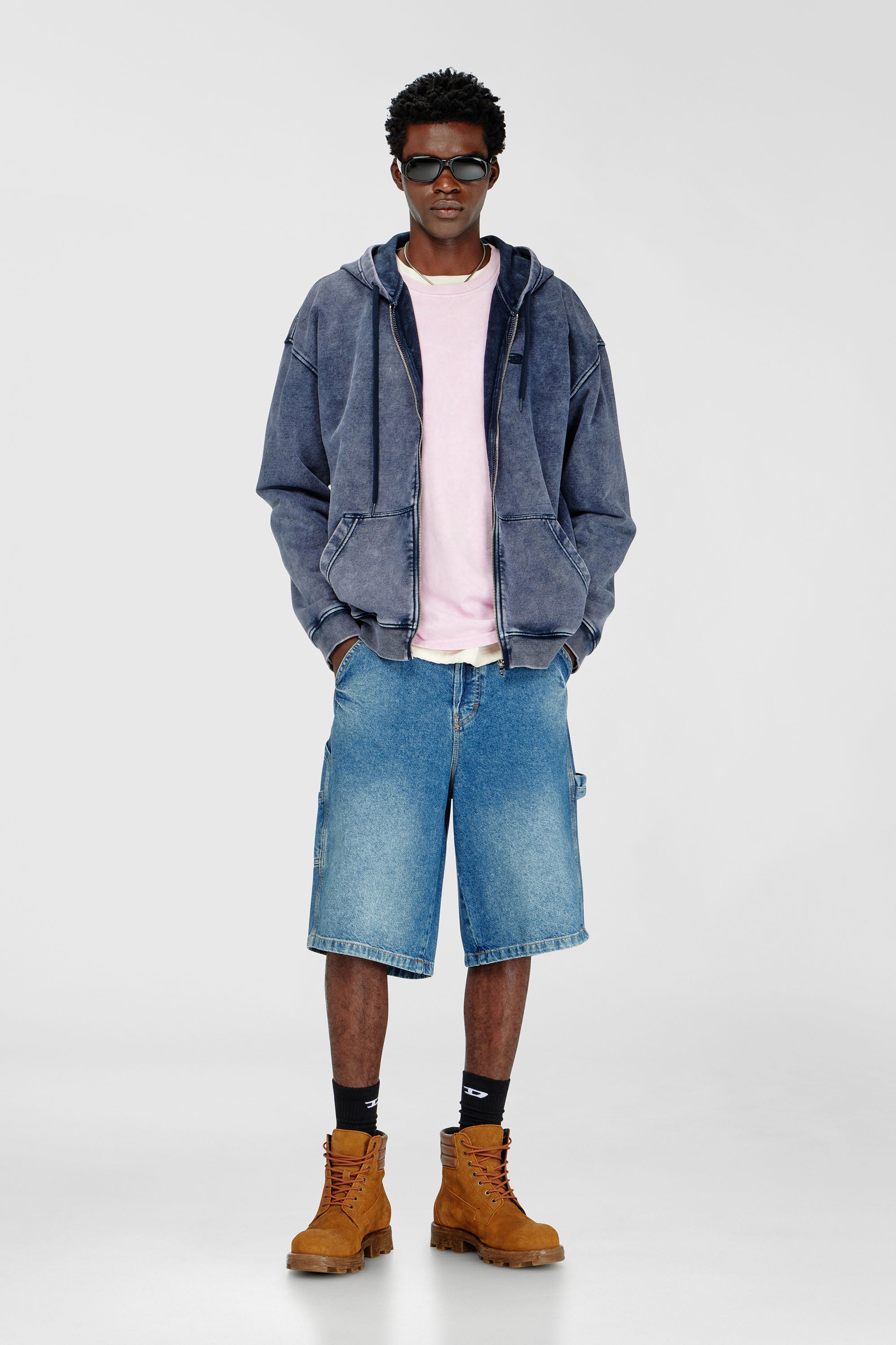 Diesel - D-LIVERY-W-SHORT, Herren Utility-Jeansshorts im Utility-Stil in Blau - 1