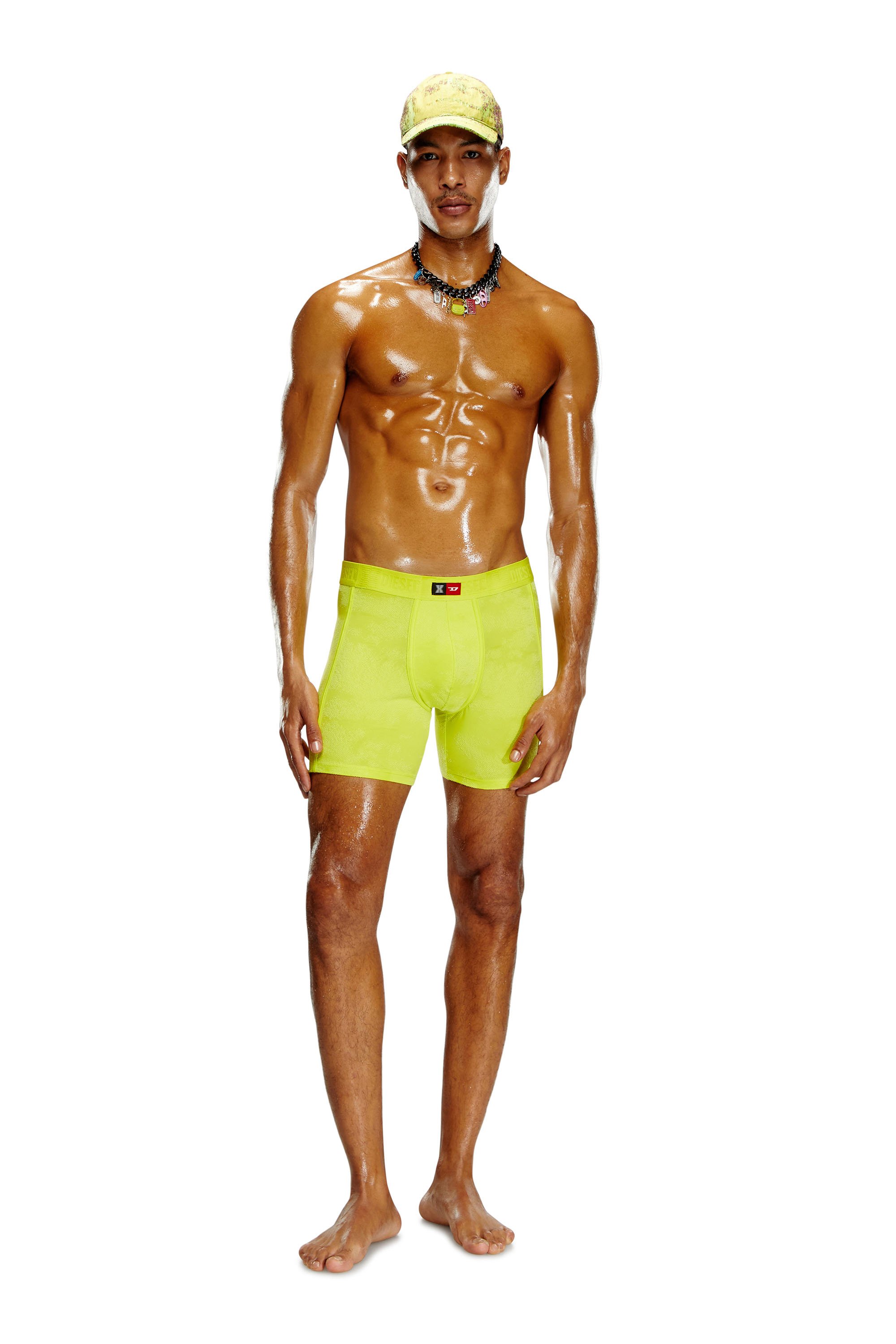 Diesel - FLOCKED-BOXER-BRIEFS, Herren Retropants aus beflockter Mikrofaser in Neongrün - 2