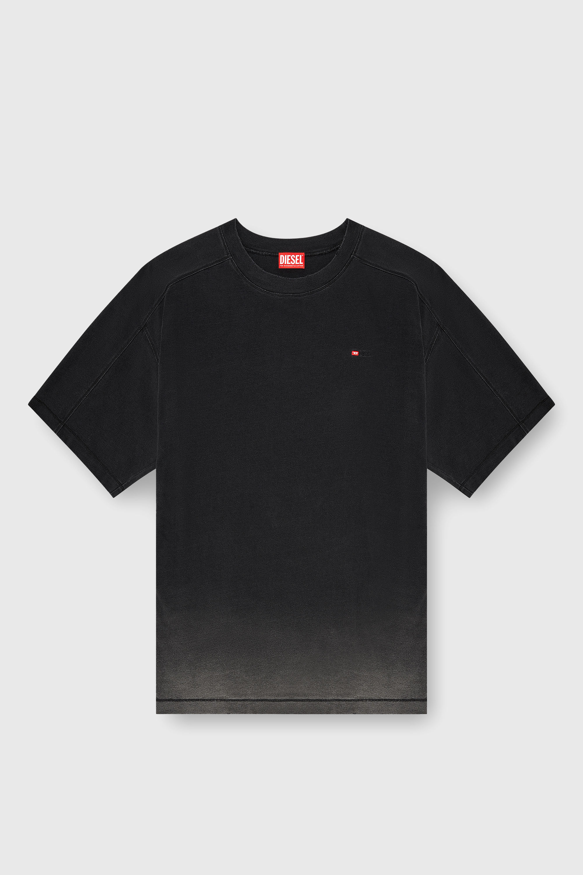 Diesel - T-CROX, Herren Baumwoll-T-Shirt mit Degrad&eacute;-Effekt in Schwarz - 2