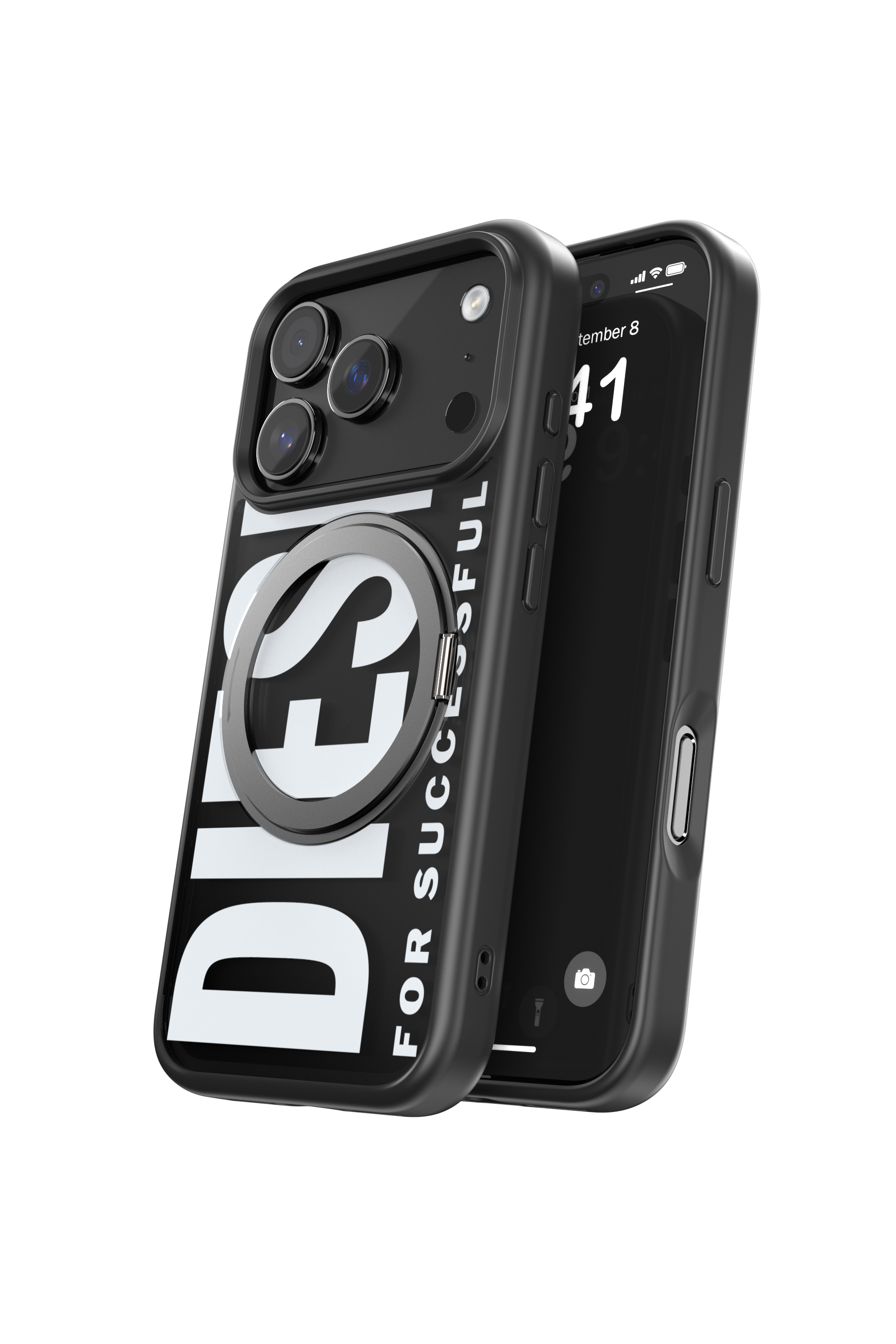 Diesel - 60405 RING STAND CASE, Unisex Ringstand-Magsafe Case für iPhone 17 Pro in Schwarz - 3