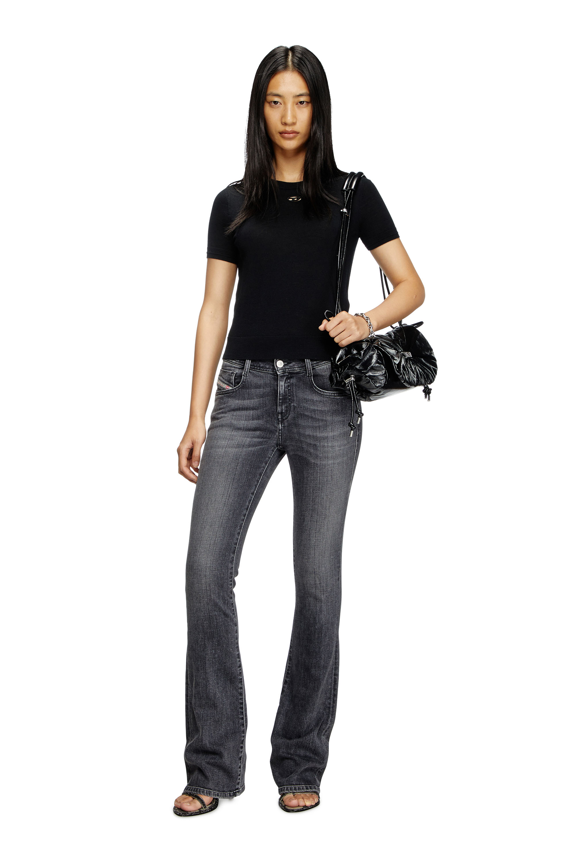 Diesel - M-ALINE, Damen Kurzarm-Pullover aus Wolle in Schwarz - 1