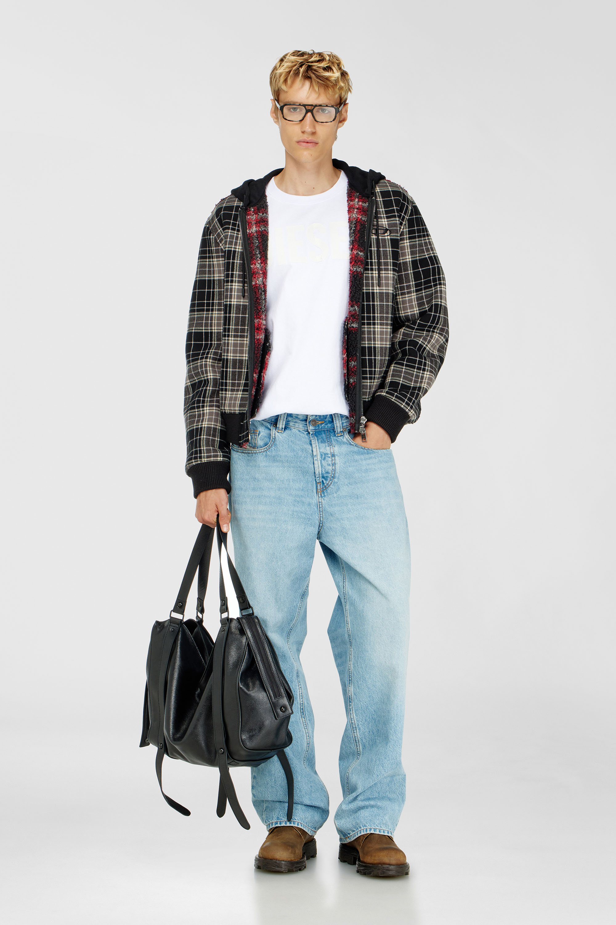 Diesel - T-JUST-APP-T92, Herren T-Shirt aus Baumwolle mit tonalem Diesel-Logoprint in Wei&szlig; - 2