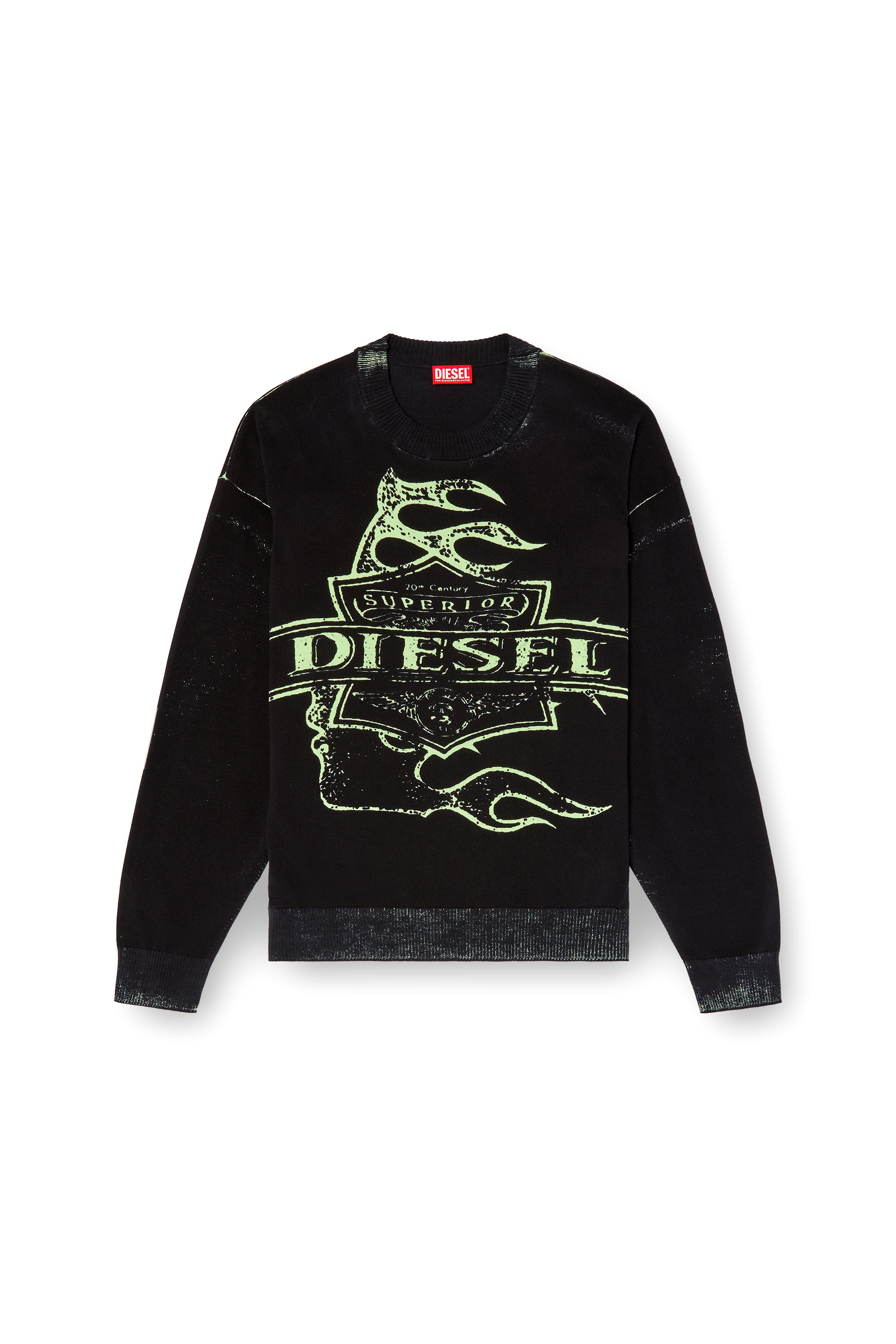 Diesel - K-BELEZ, Herren Logo-Pullover mit Reverse-Print in Schwarz - 3